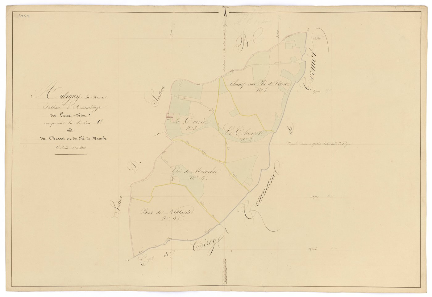 Aubigny-la-Ronce - Section C (tableau d'assemblage) - 3 P PLAN 35/10