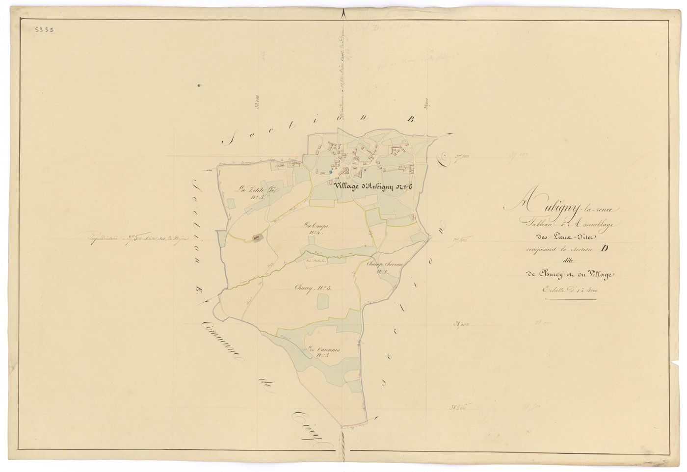 Aubigny-la-Ronce - Section D (tableau d'assemblage) - 3 P PLAN 35/13