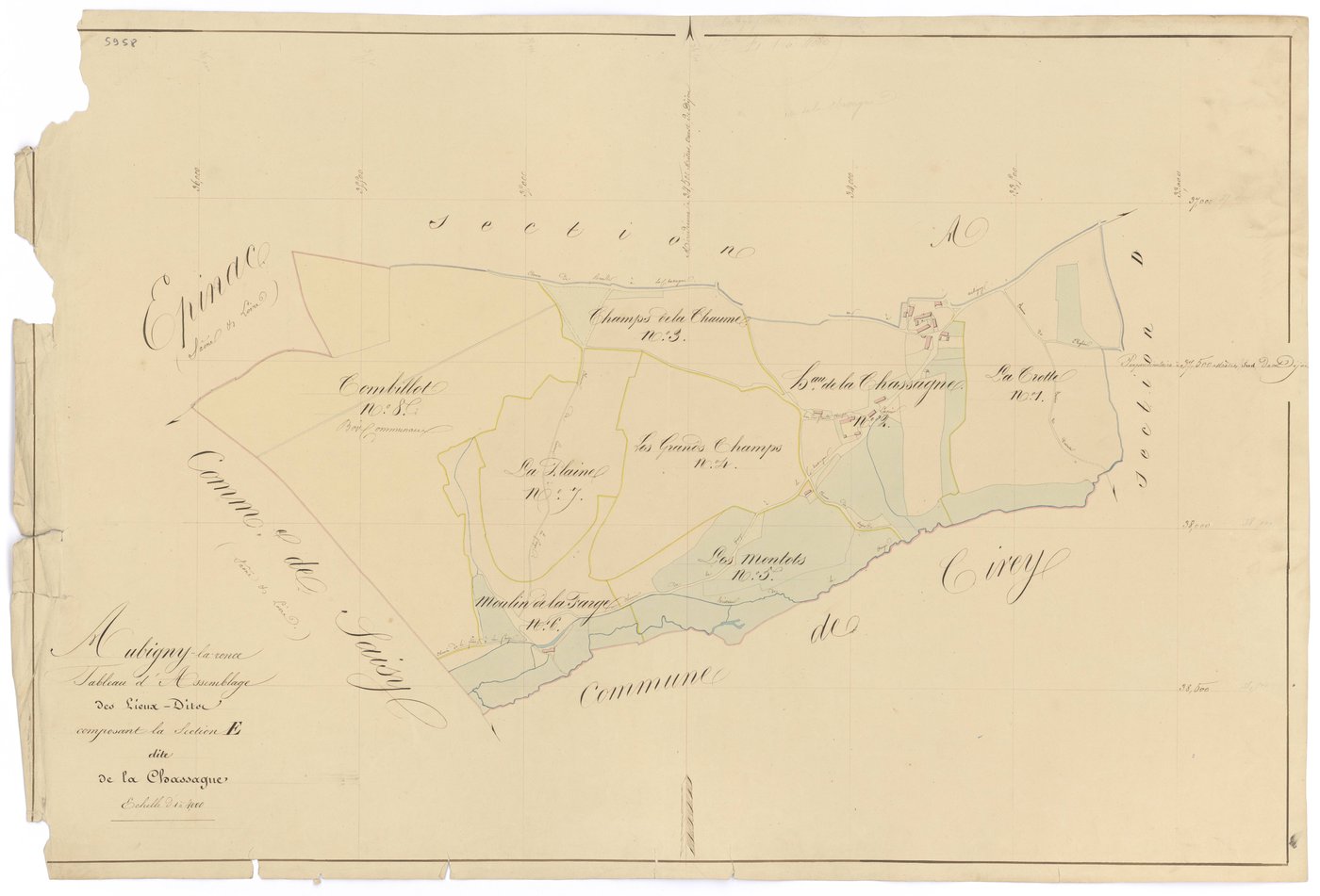 Aubigny-la-Ronce - Section E (tableau d'assemblage) - 3 P PLAN 35/16