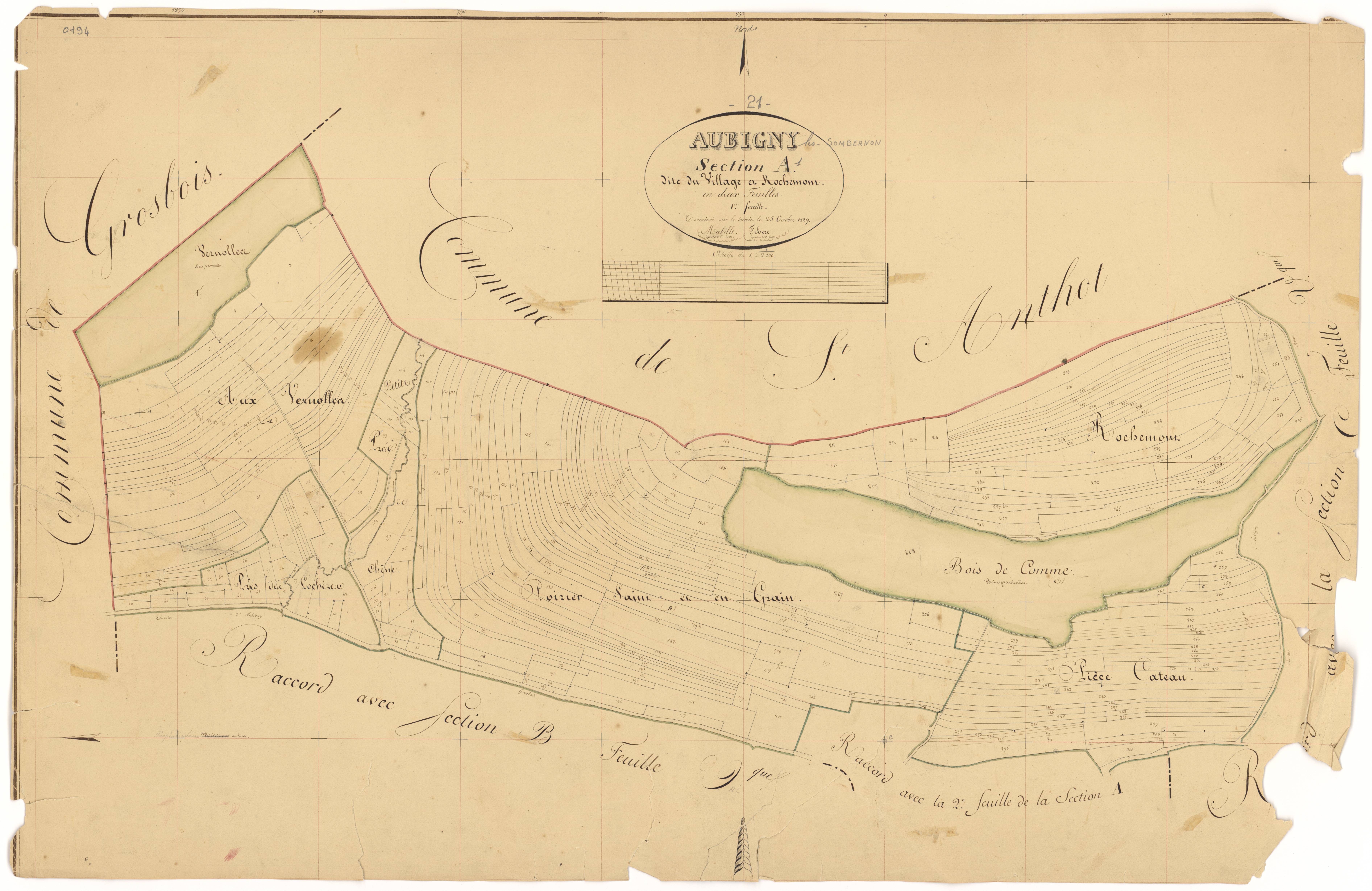 Aubigny-lès-Sombernon - Section A1 - 3 P PLAN 36/2