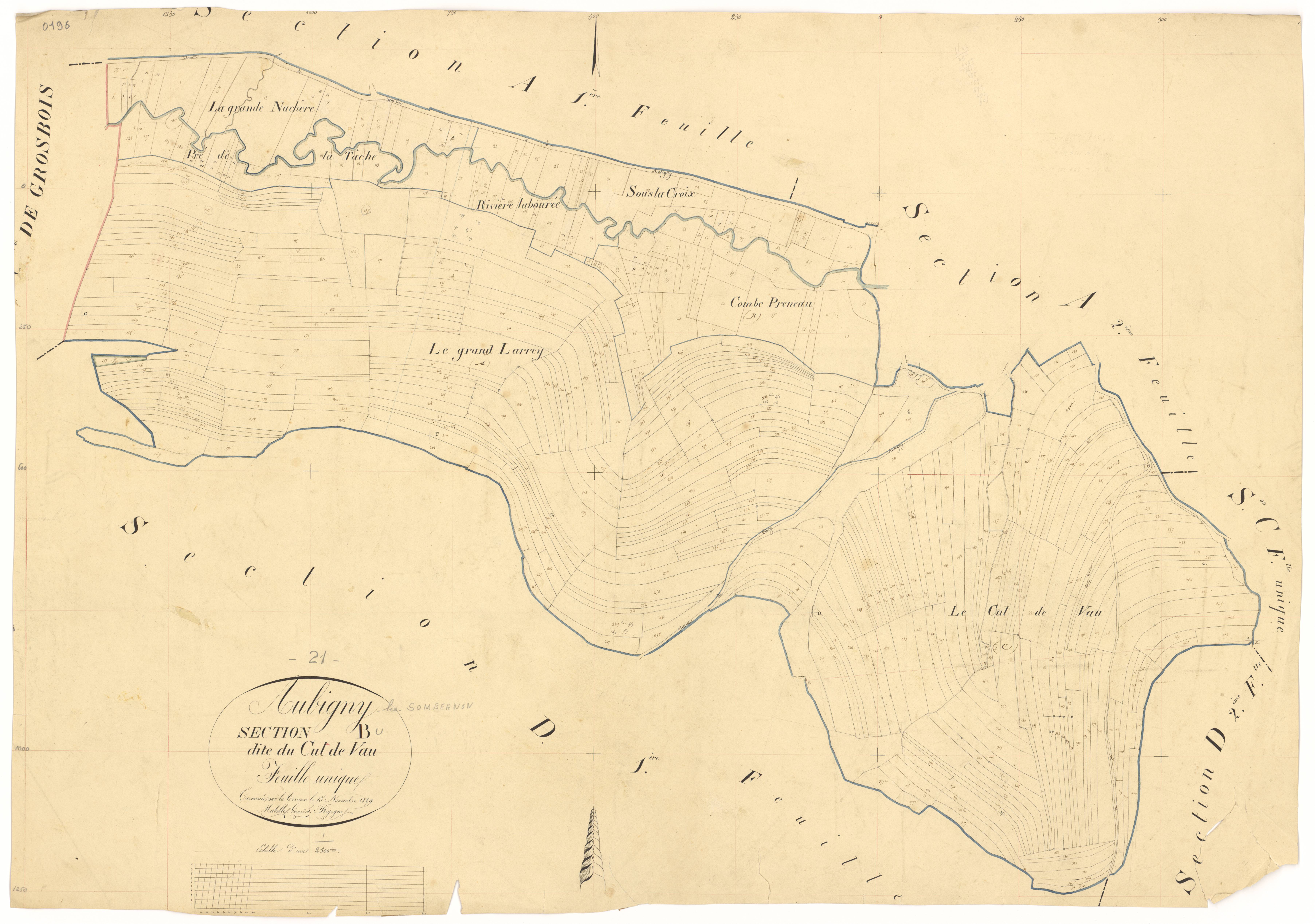 Aubigny-lès-Sombernon - Section B - 3 P PLAN 36/4