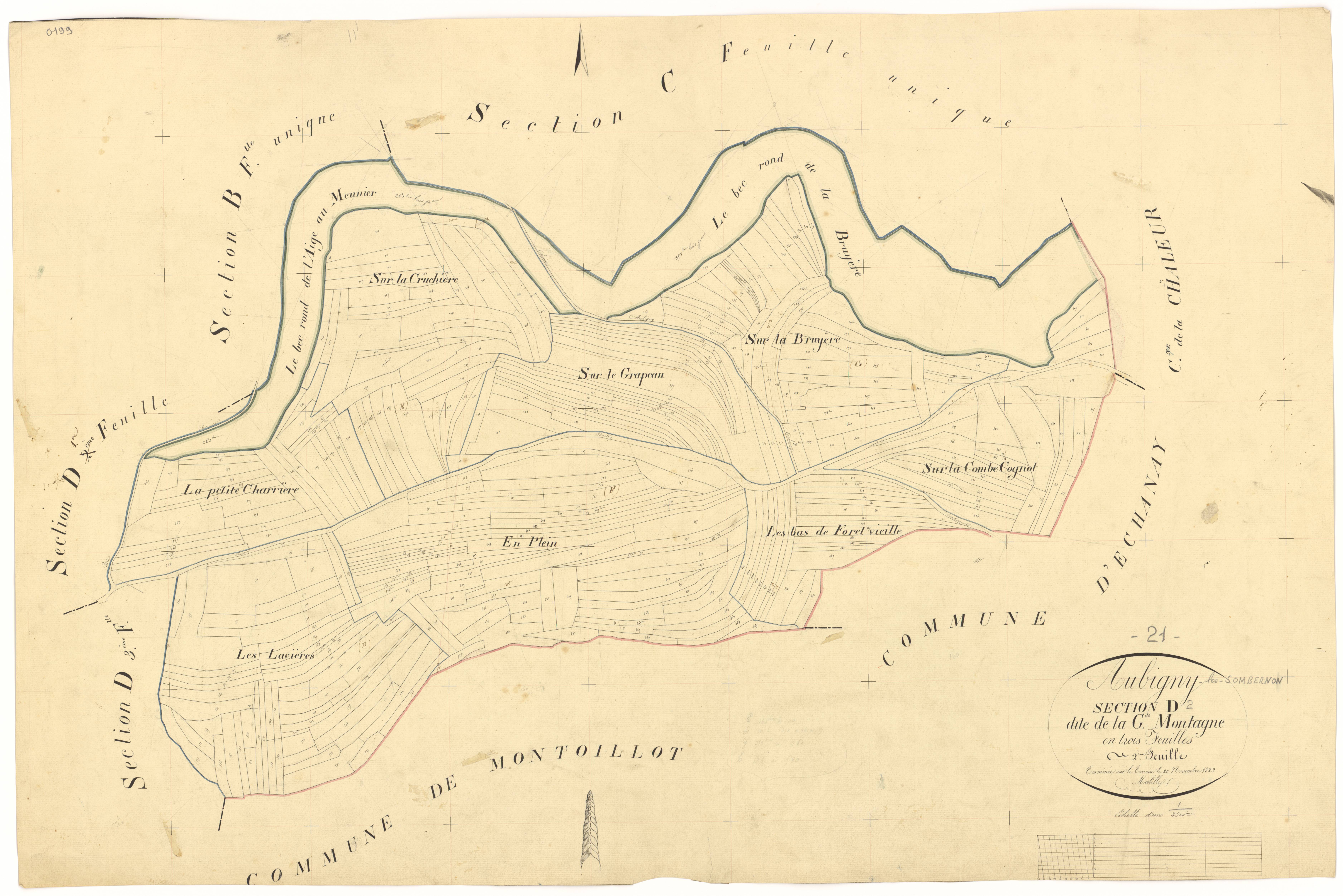 Aubigny-lès-Sombernon - Section D2 - 3 P PLAN 36/7