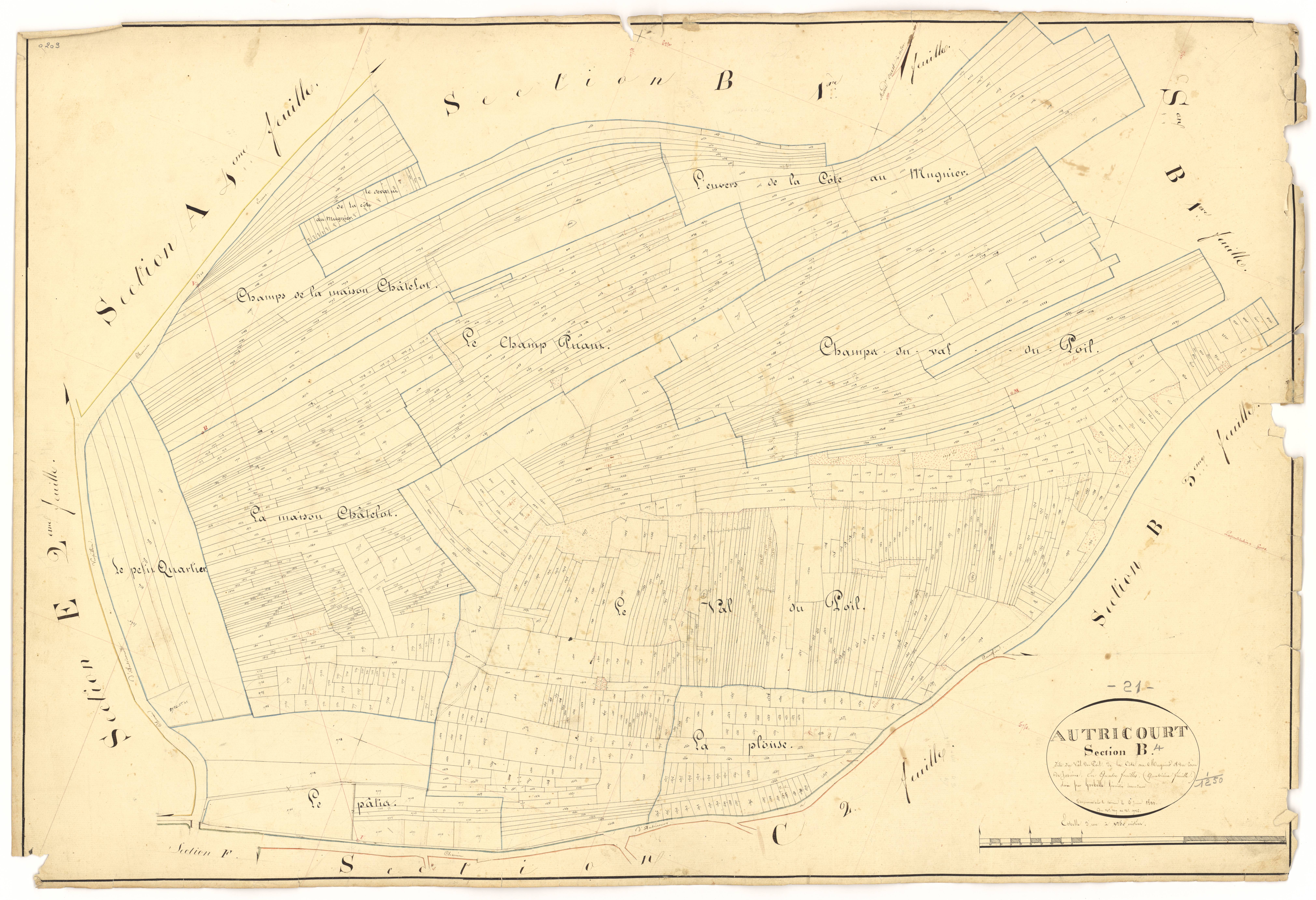 Autricourt - Section B4 - 3 P PLAN 37/9