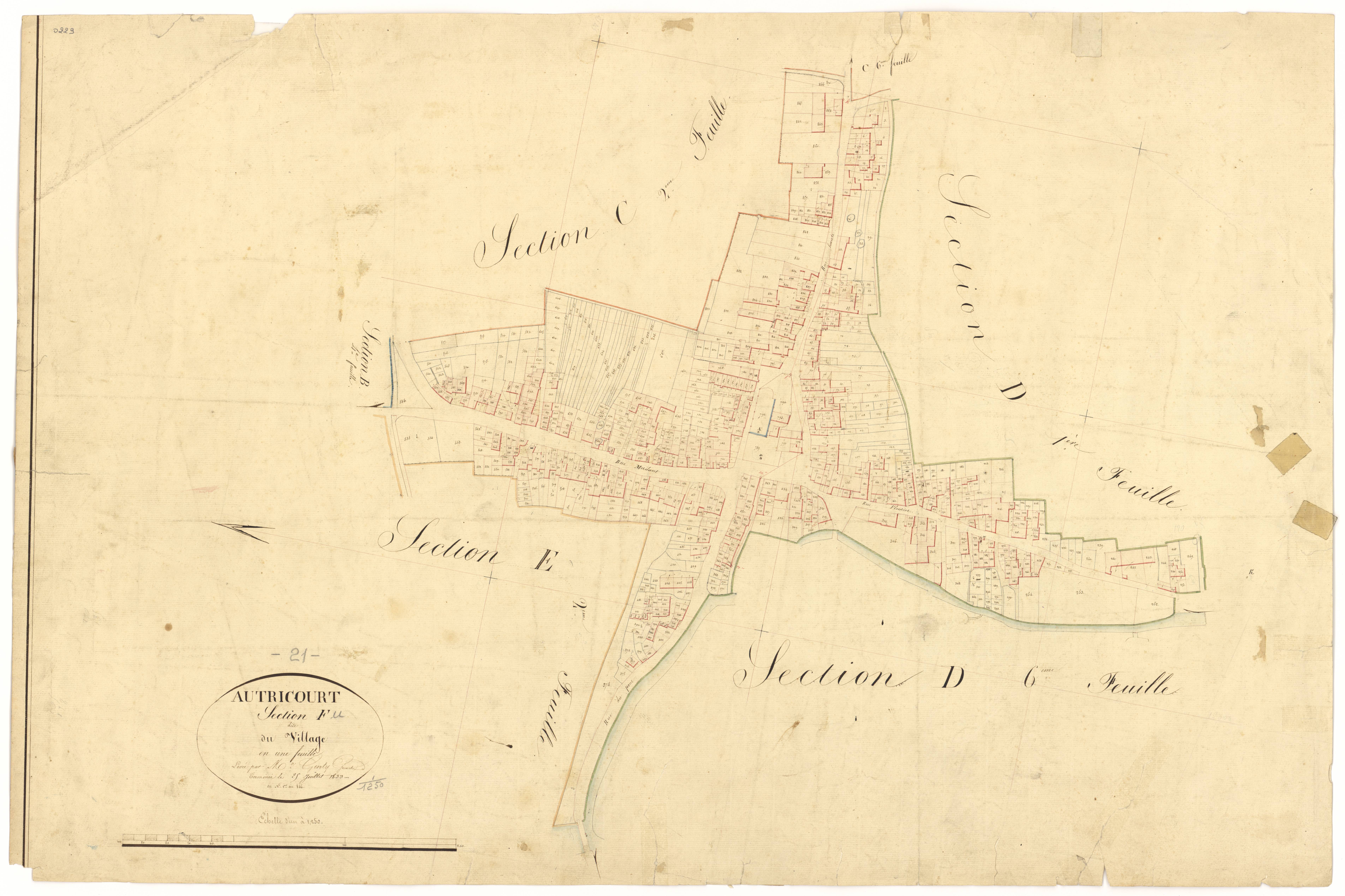 Autricourt - Section F - 3 P PLAN 37/29