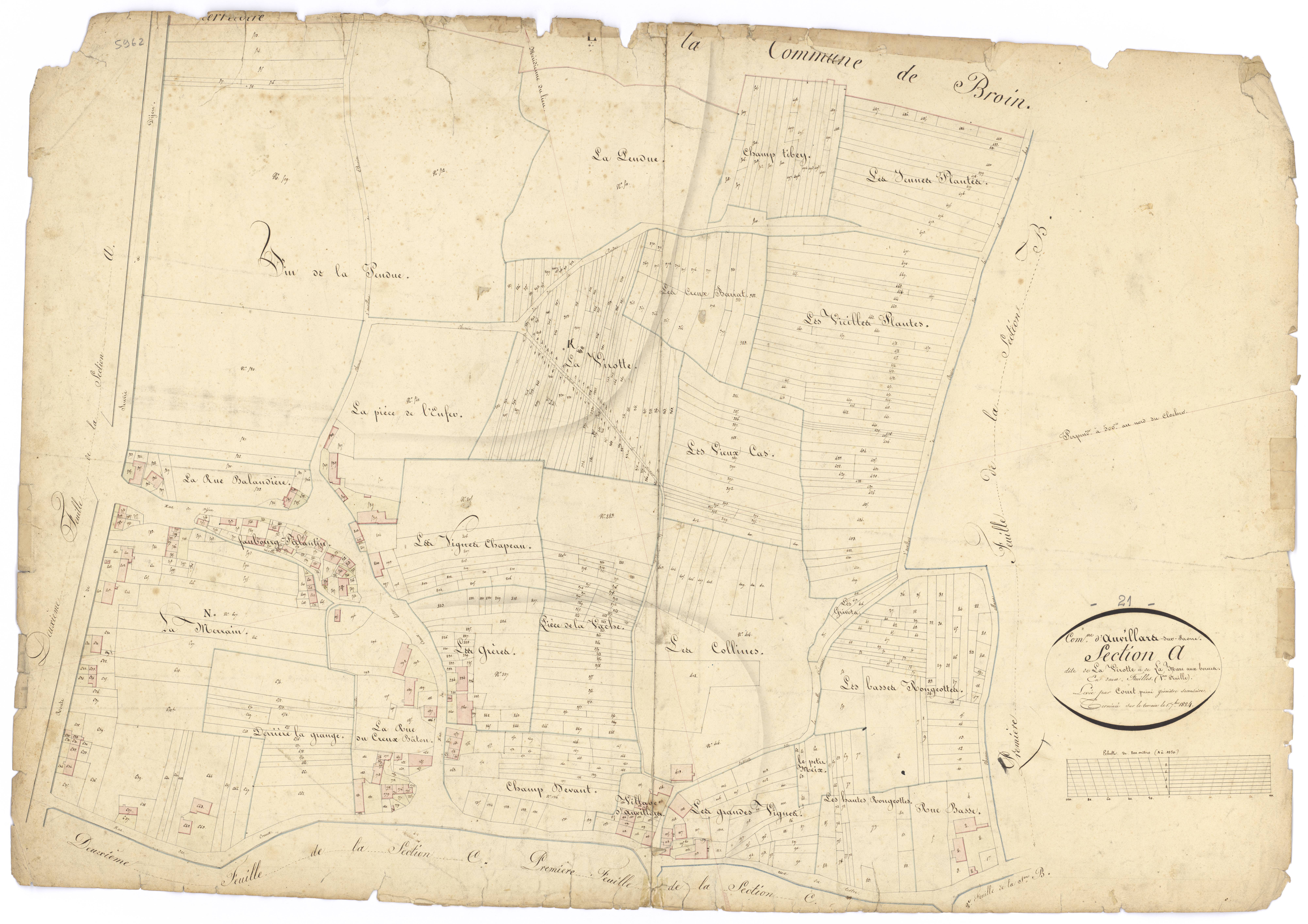 Auvillars-sur-Saône - Section A1 - 3 P PLAN 38/2