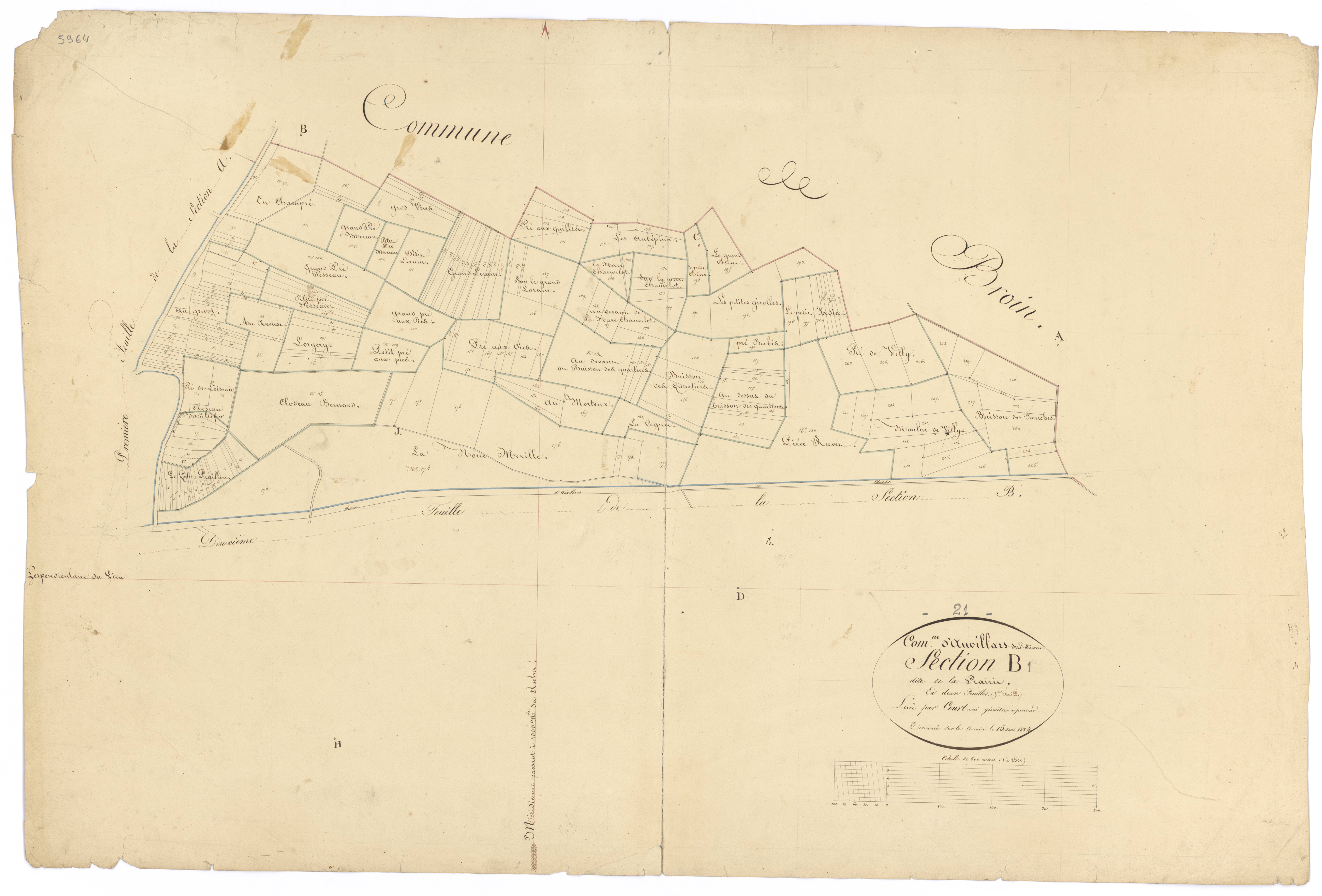 Auvillars-sur-Saône - Section B1 - 3 P PLAN 38/4