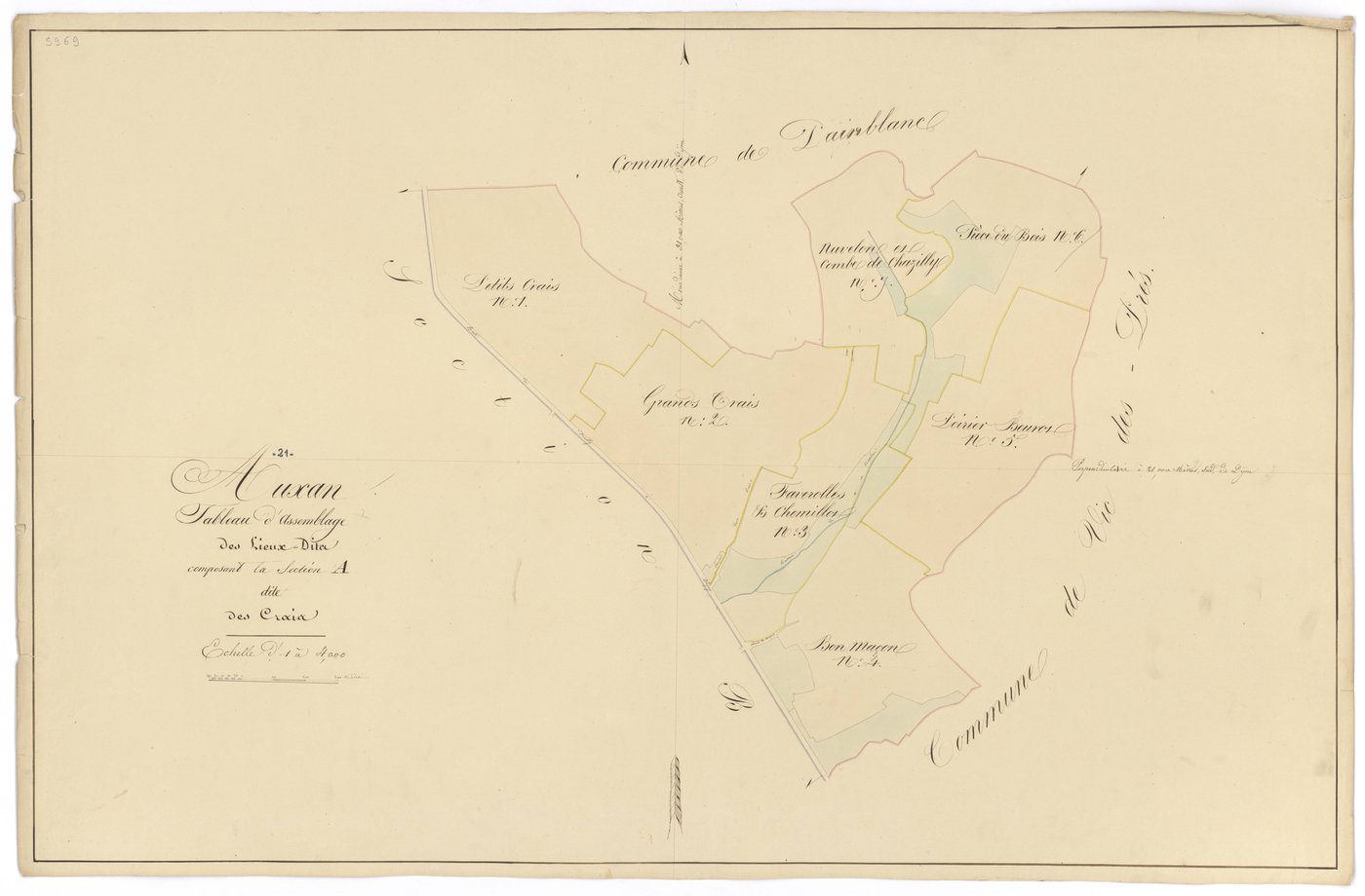 Auxant - Section A (tableau d'assemblage) - 3 P PLAN 39/2