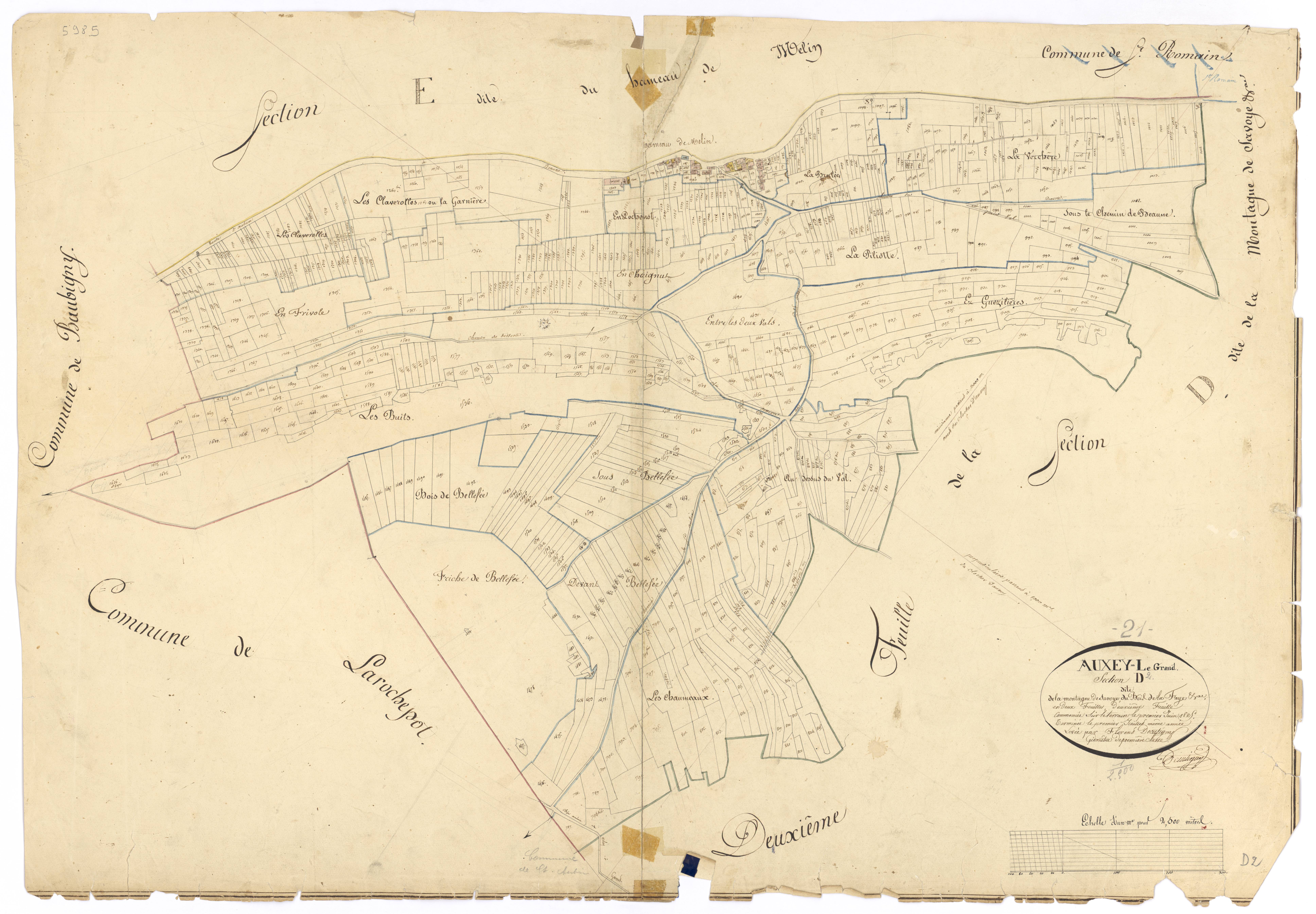 Auxey-Duresses - Section D2 - 3 P PLAN 40/8