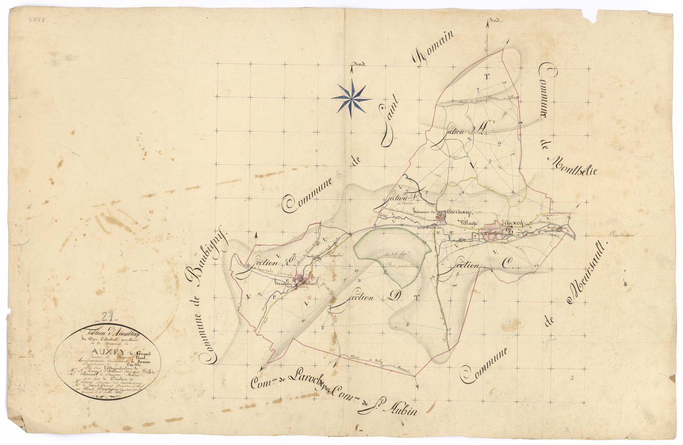 Auxey-Duresses - Tableau d'assemblage - 3 P PLAN 40/1