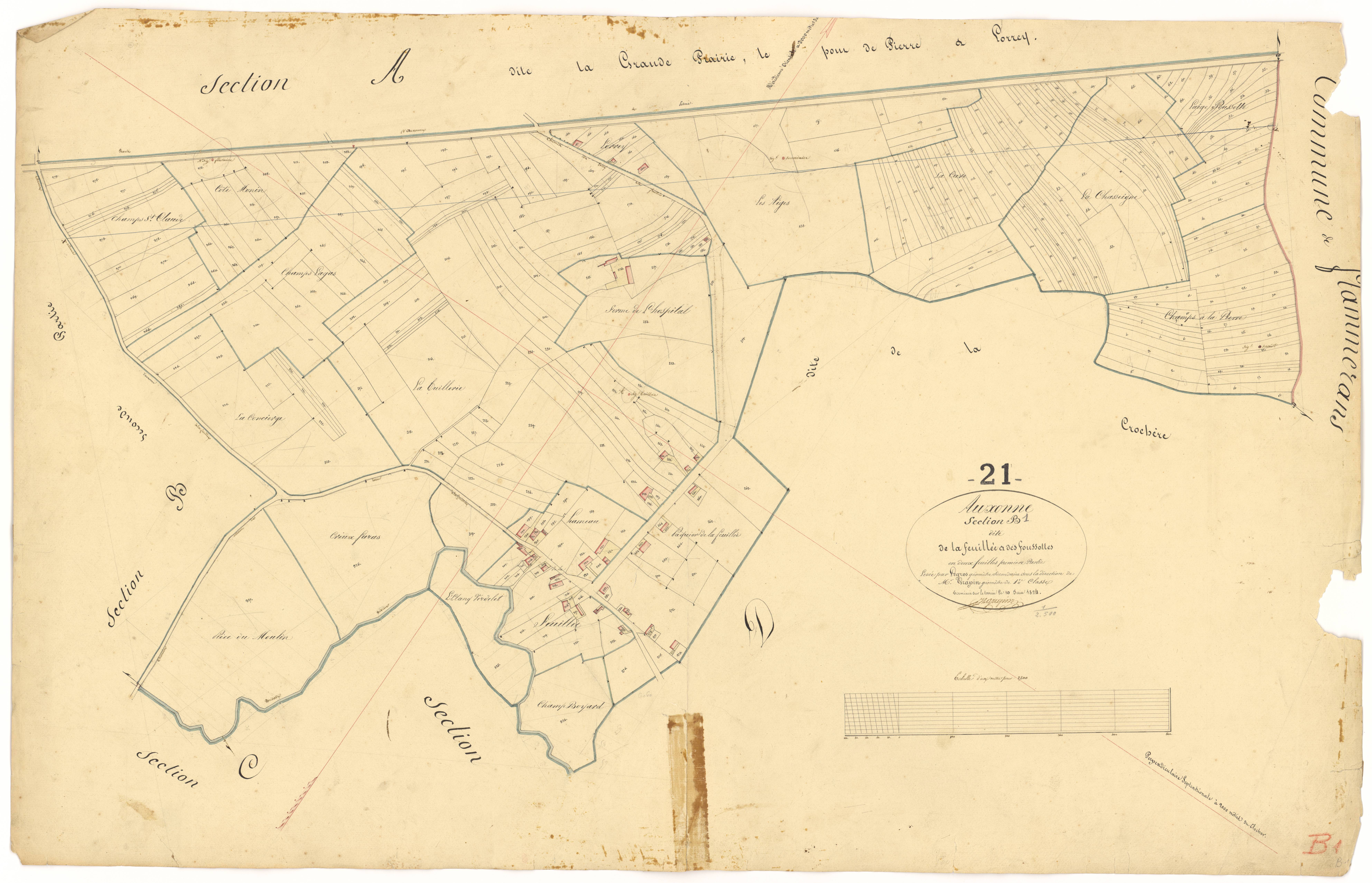 Auxonne - Section B1 - 3 P PLAN 41/6