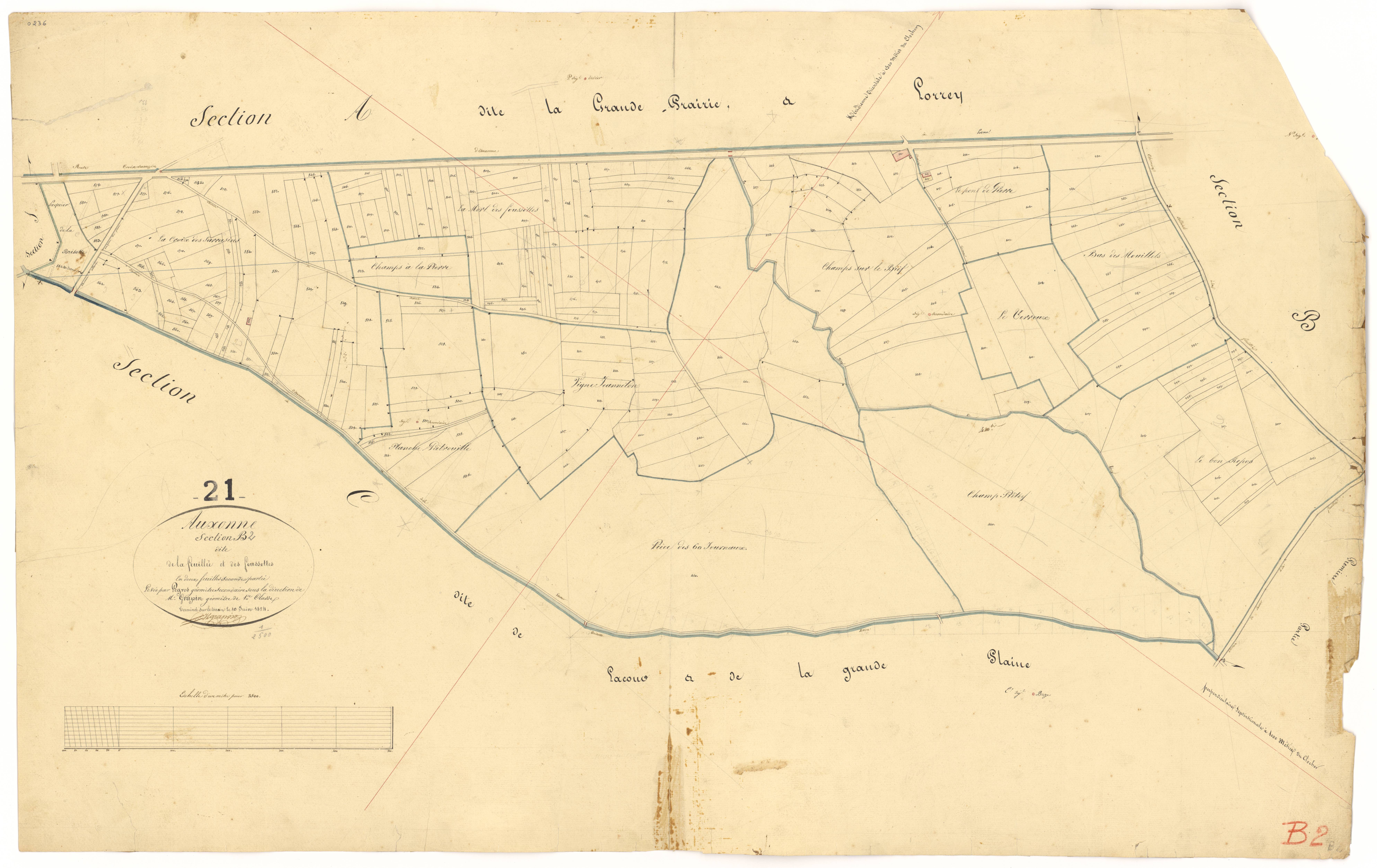Auxonne - Section B2 - 3 P PLAN 41/7