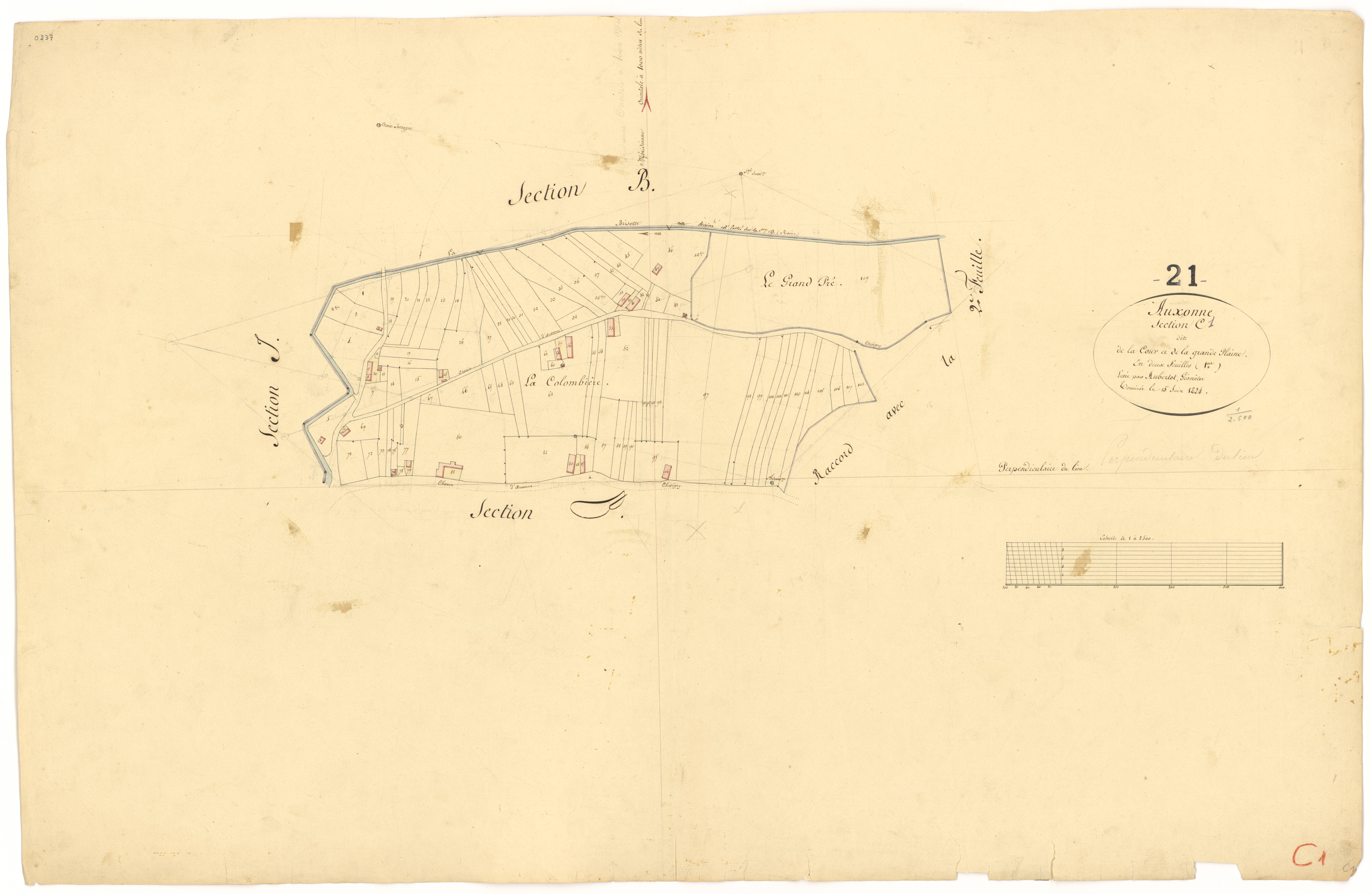Auxonne - Section C1 - 3 P PLAN 41/8
