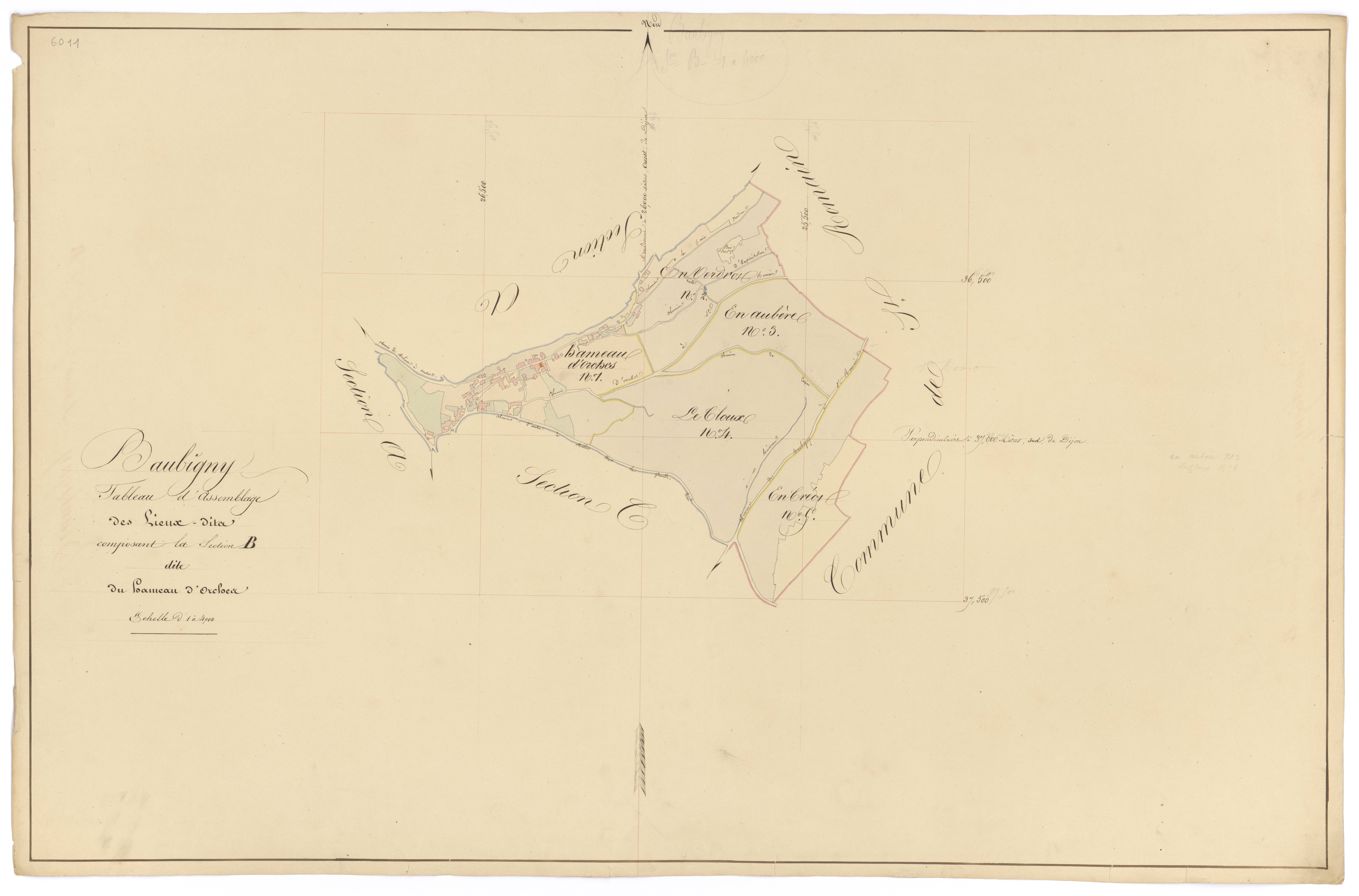 Baubigny - Section B (tableau d'assemblage) - 3 P PLAN 53/8