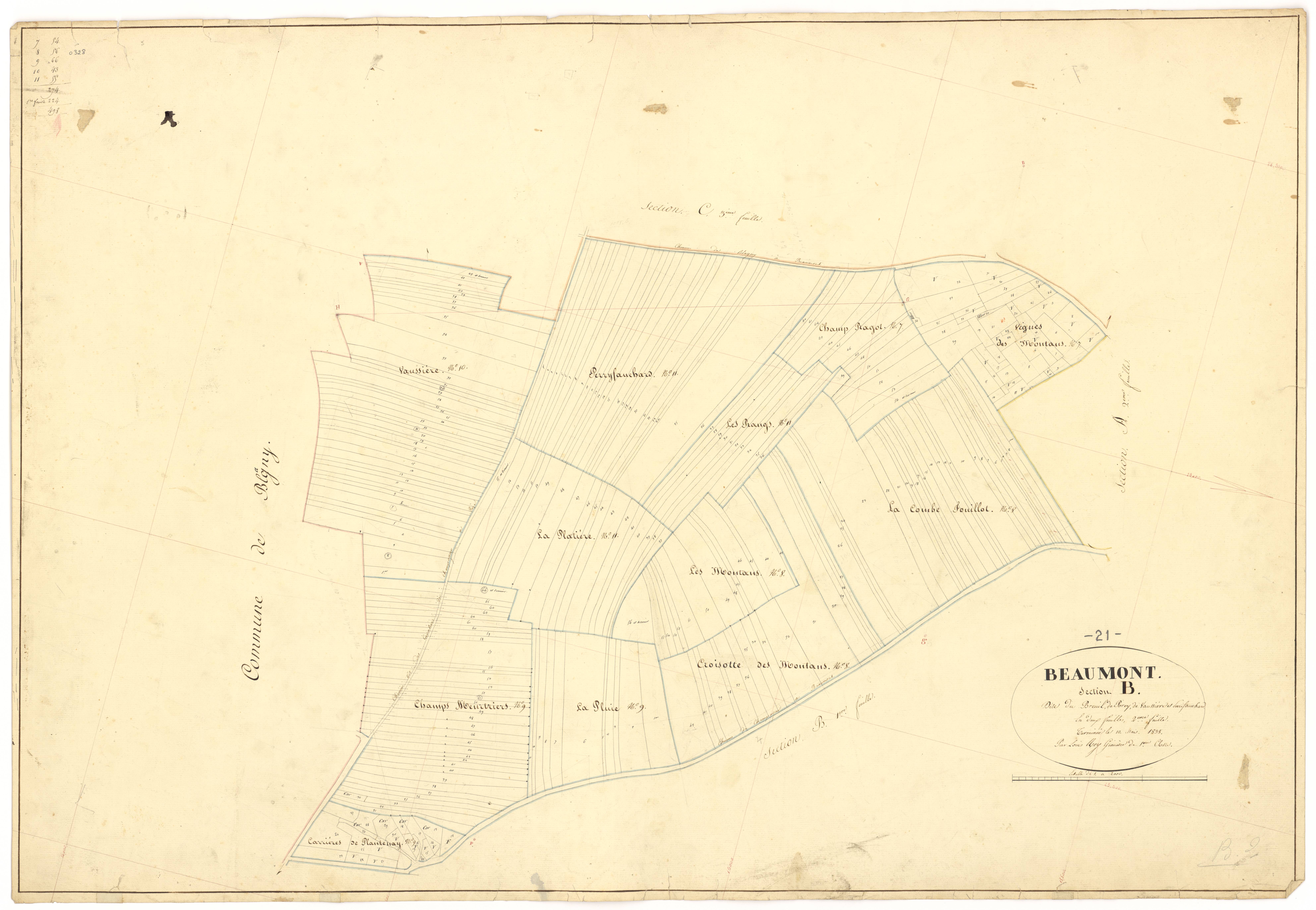 Beaumont-sur-Vingeanne - Section B2 - 3 P PLAN 56/7
