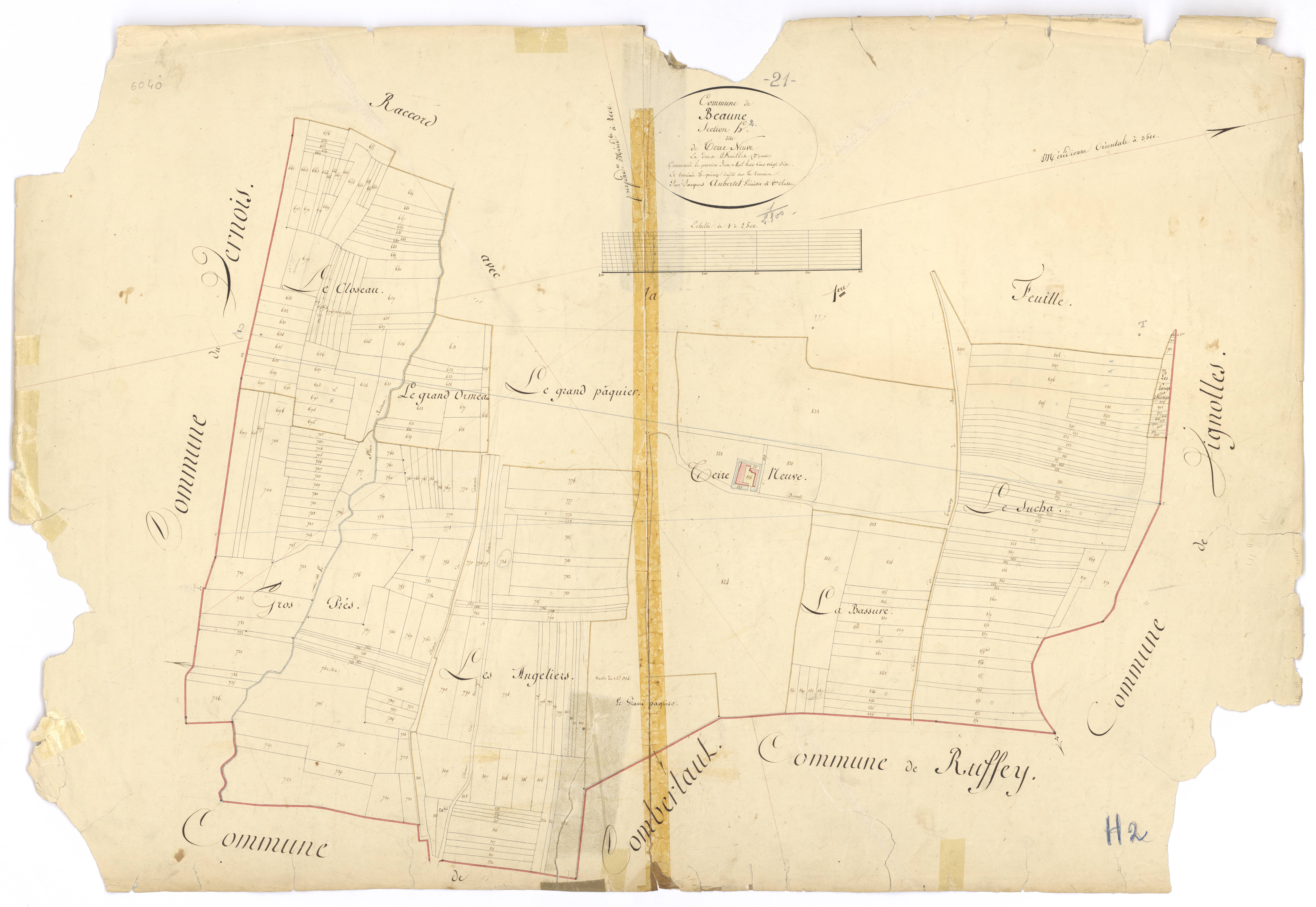 Beaune - Section H2 - 3 P PLAN 57/13
