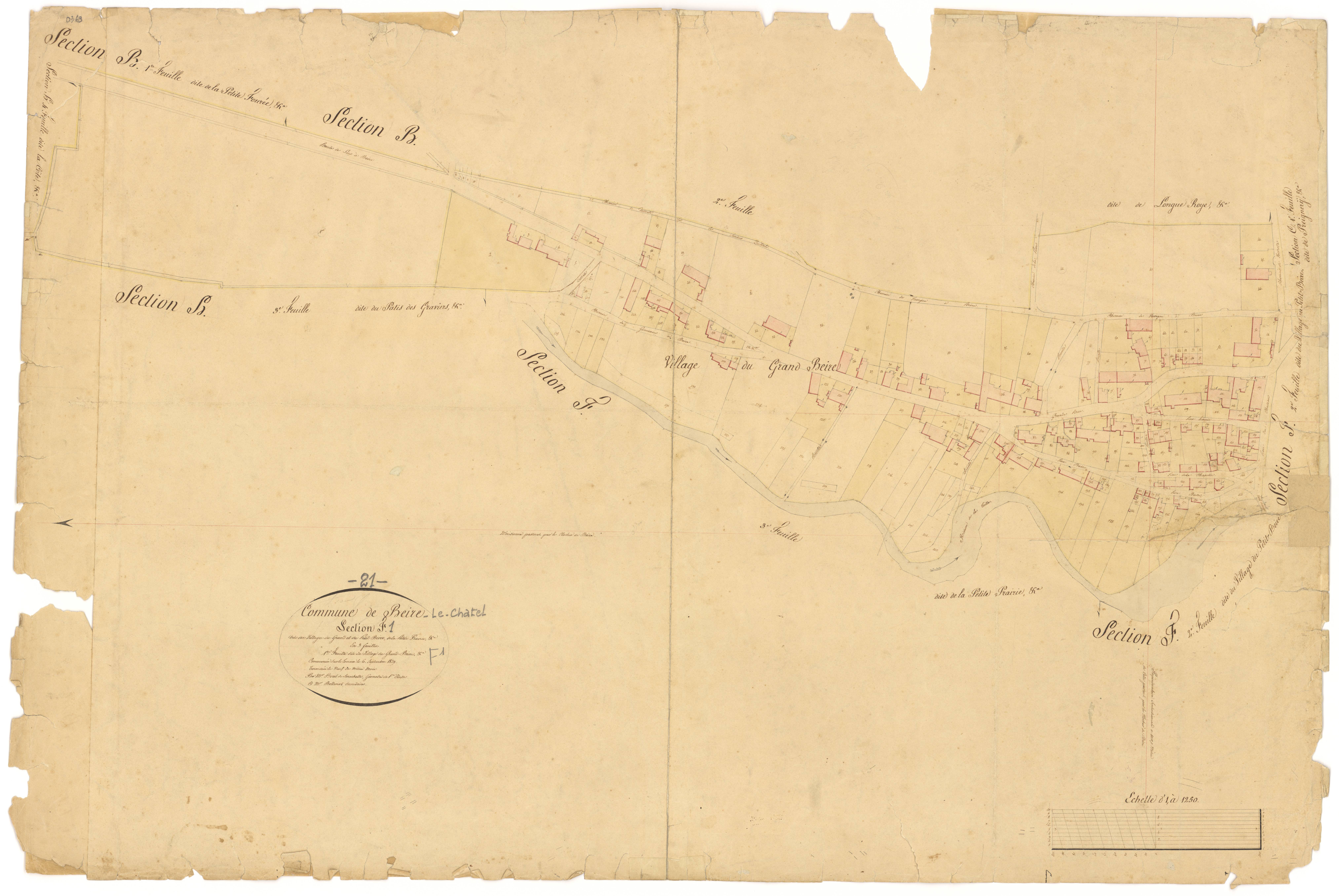 Beire-le-Châtel - Section F1 - 3 P PLAN 59/25