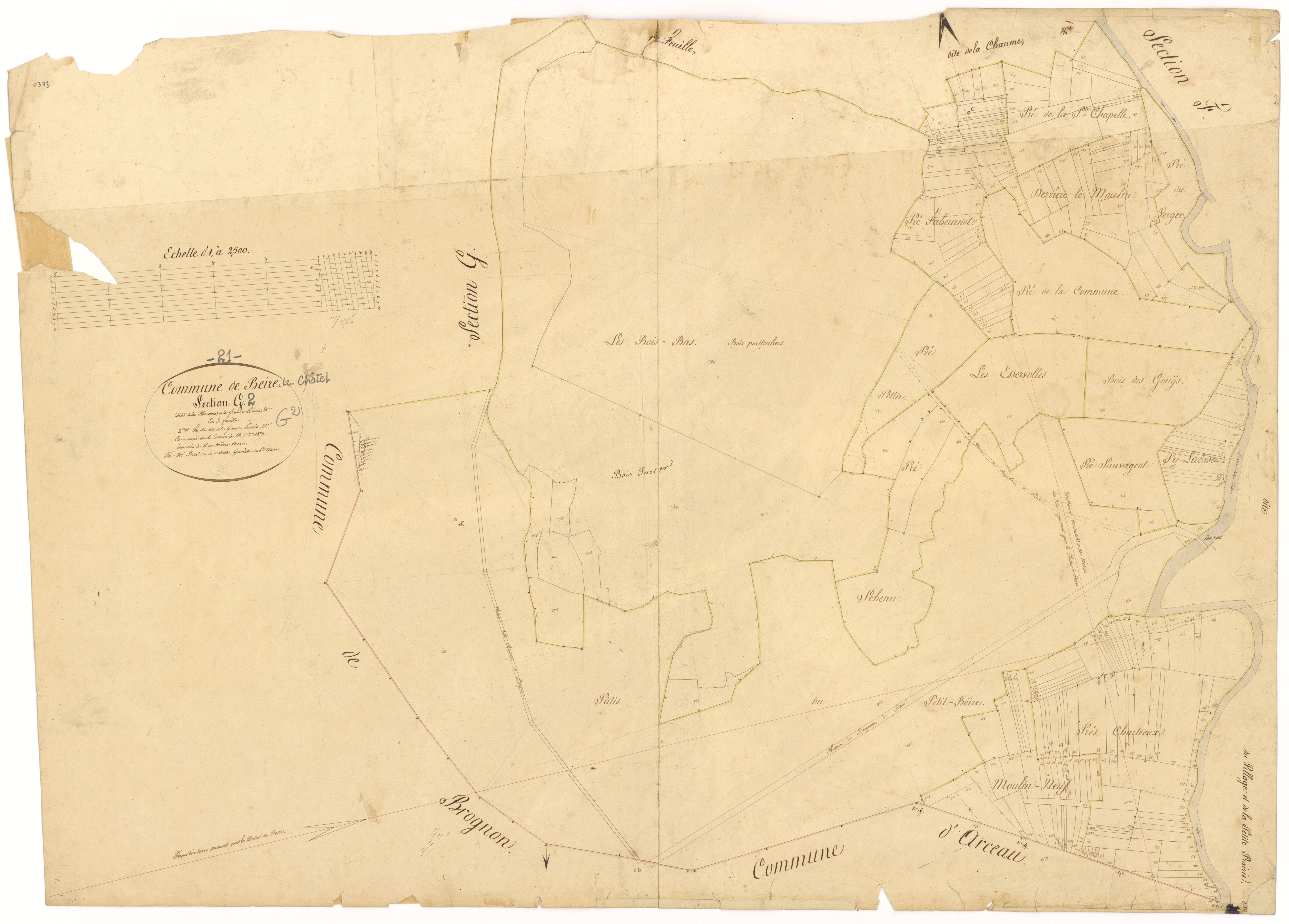 Beire-le-Châtel - Section G2 - 3 P PLAN 59/29