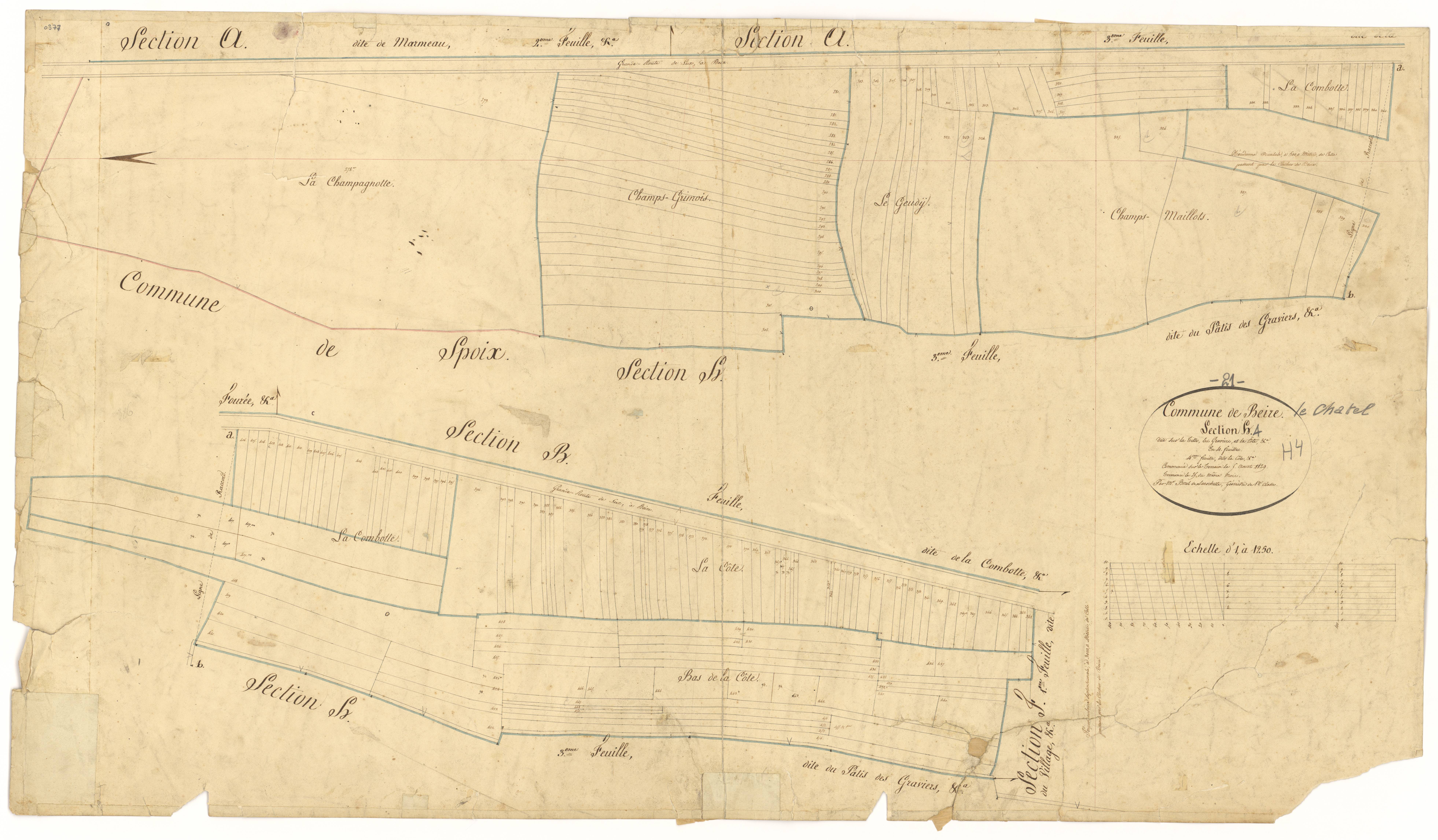 Beire-le-Châtel - Section H4 - 3 P PLAN 59/33