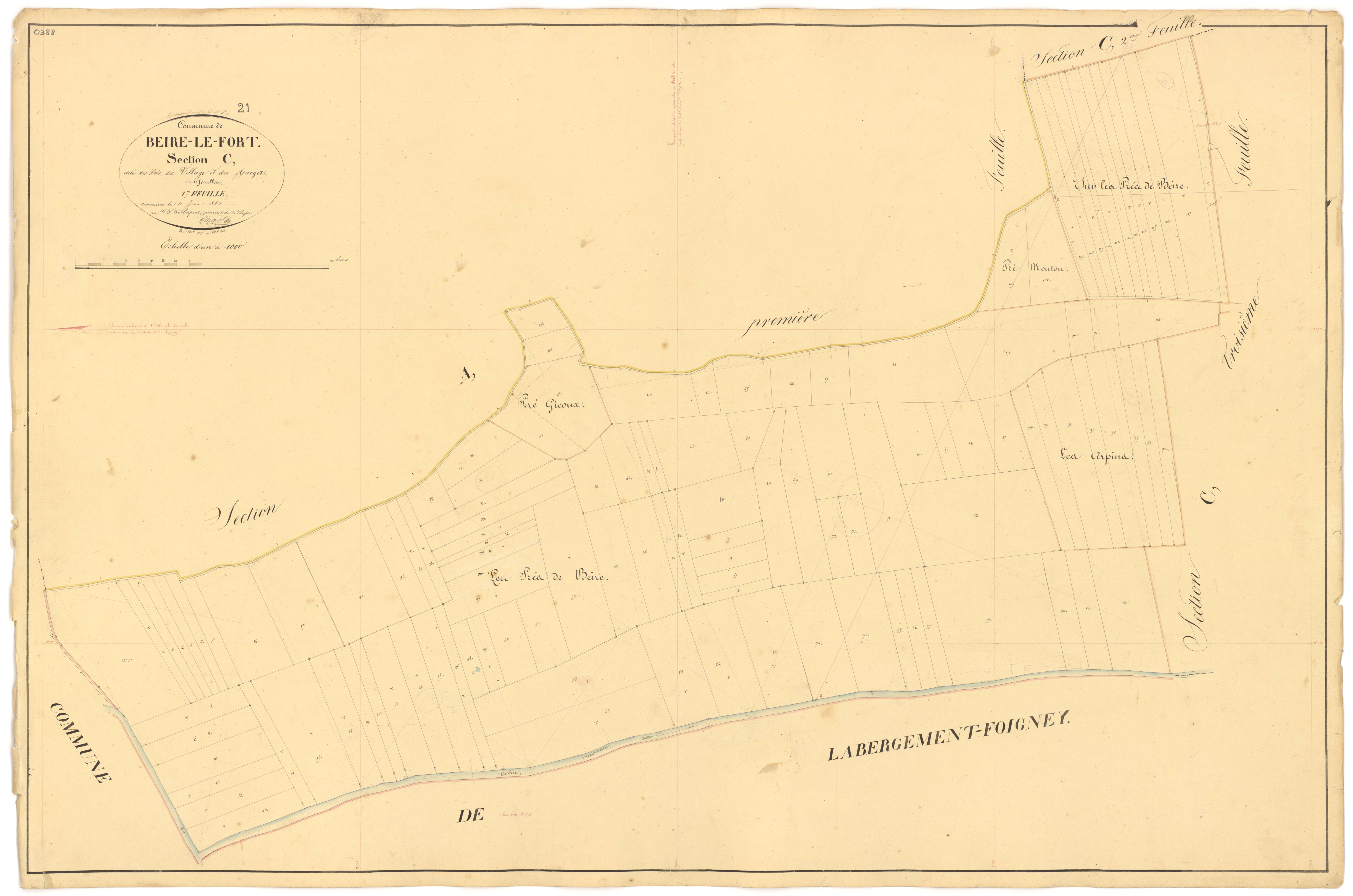 Beire-le-Fort - Section C1 - 3 P PLAN 60/11