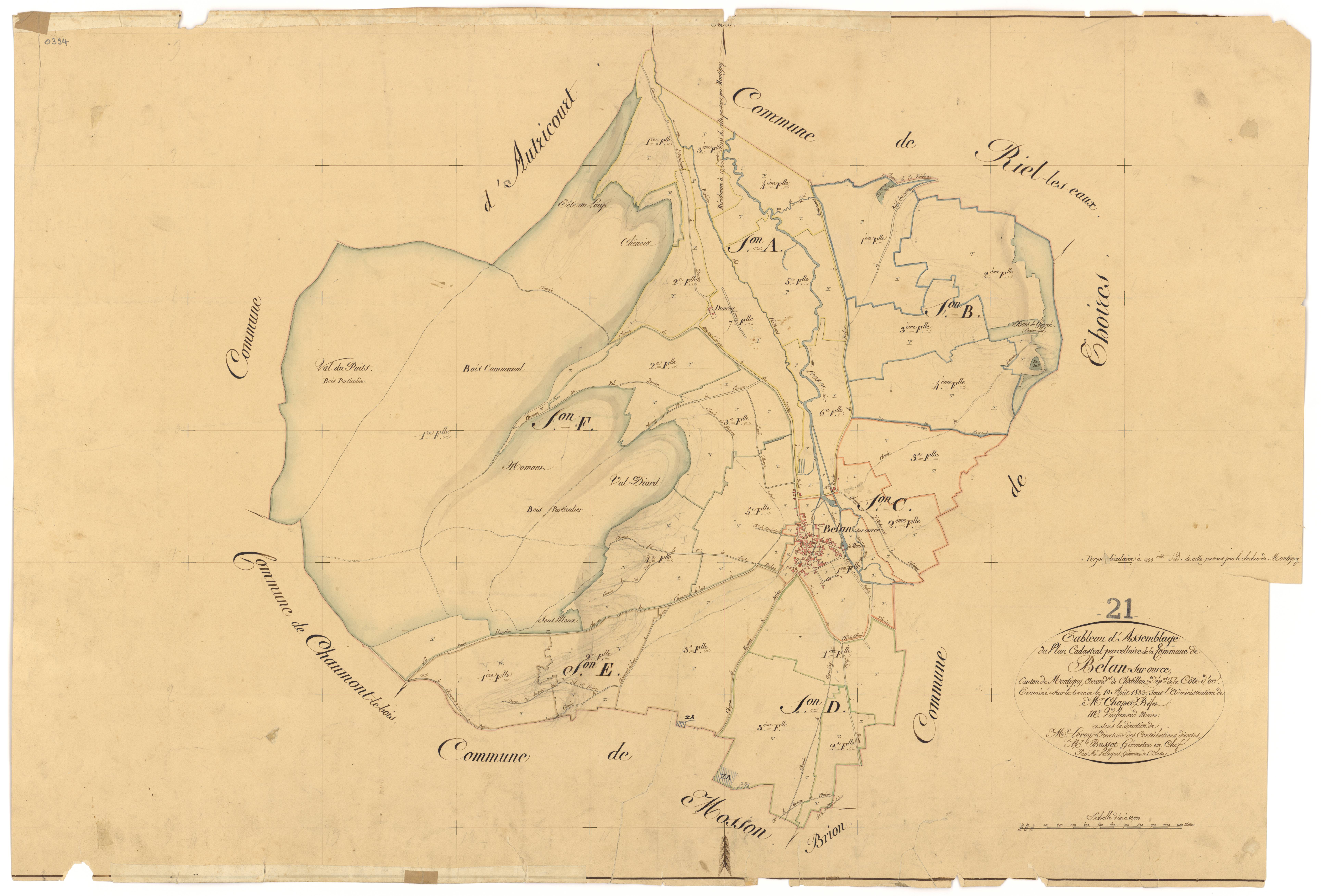 Belan-sur-Ource - Tableau d'assemblage - 3 P PLAN 61/1