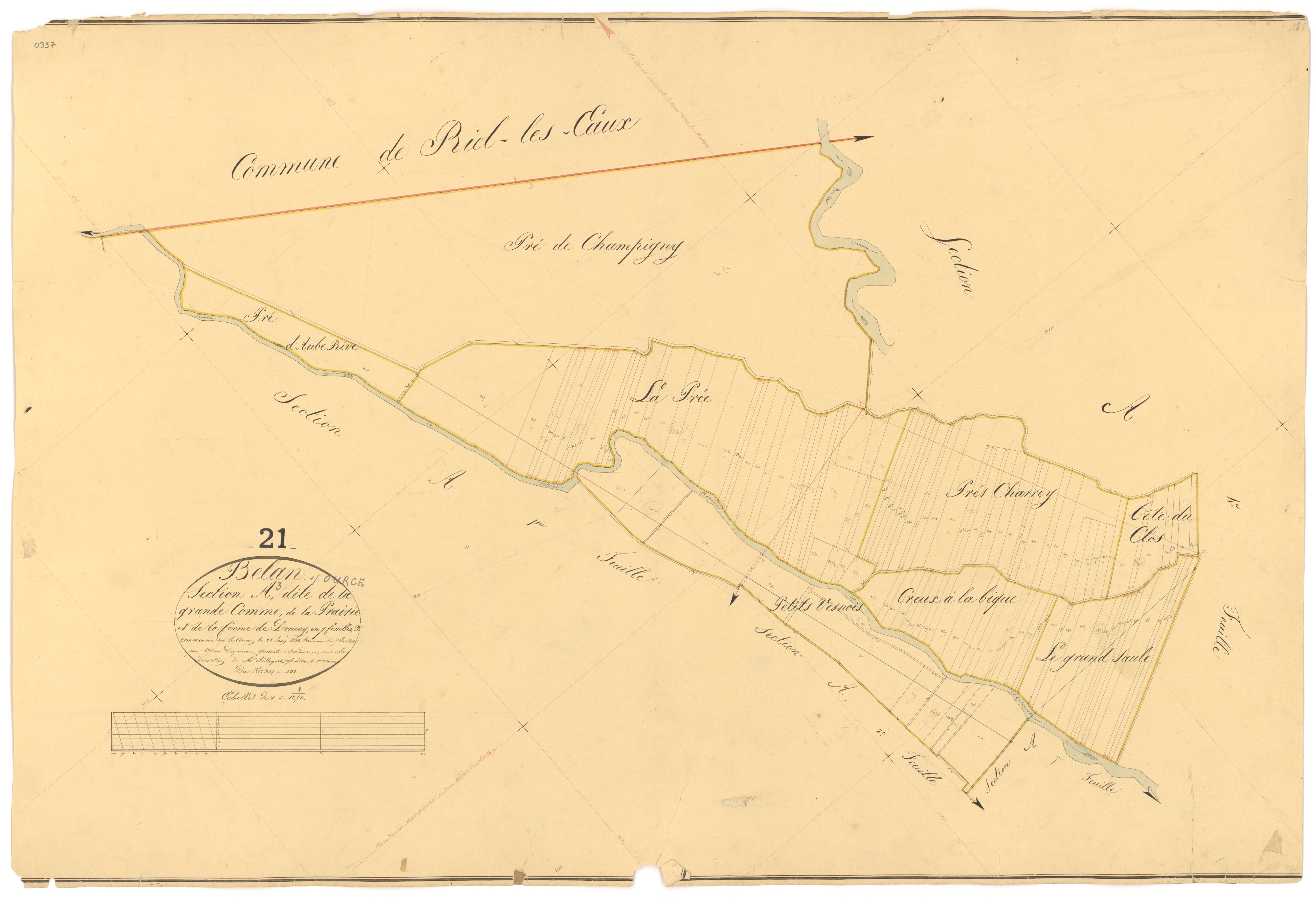 Belan-sur-Ource - Section A3 - 3 P PLAN 61/4