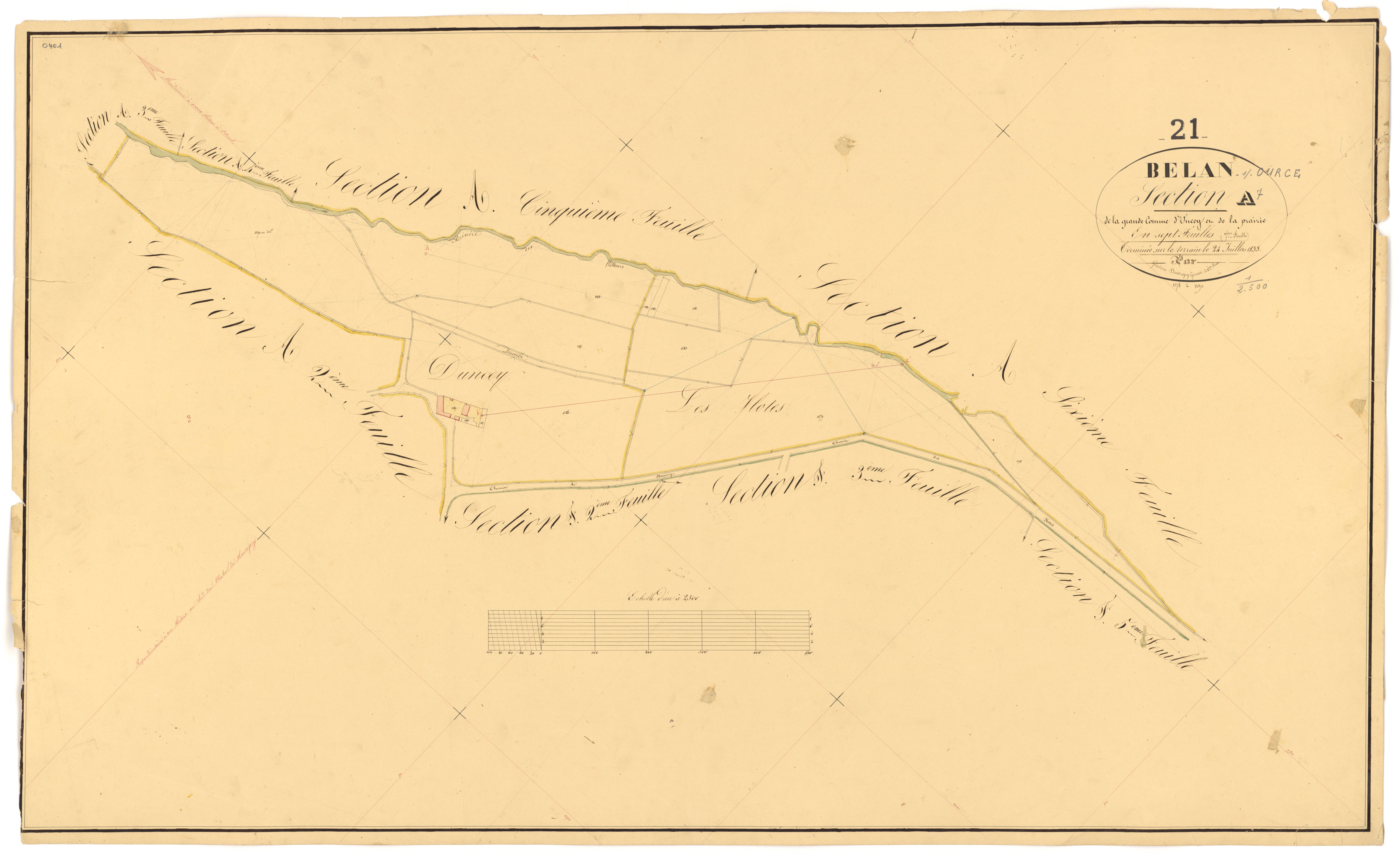 Belan-sur-Ource - Section A7 - 3 P PLAN 61/8