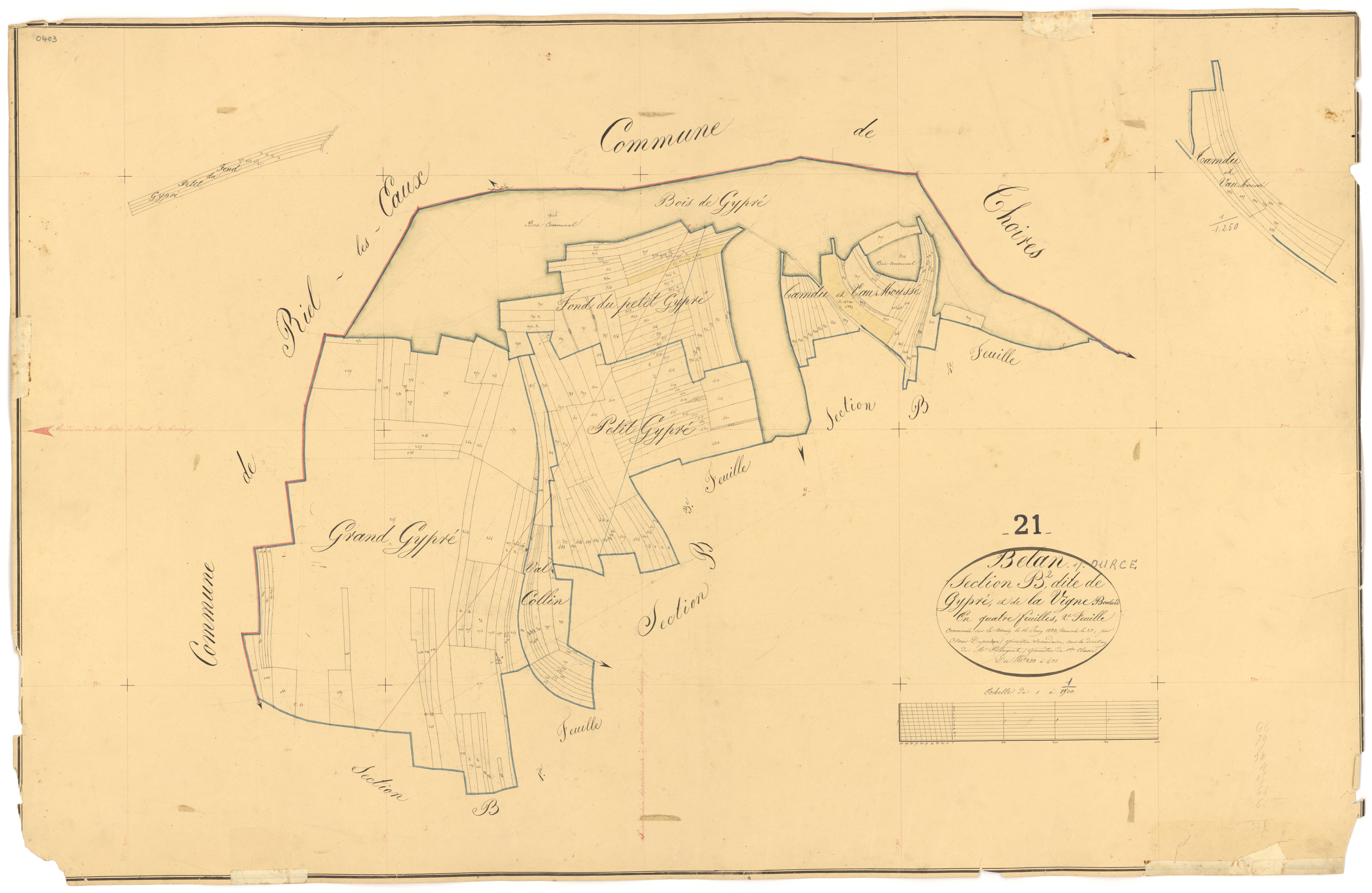Belan-sur-Ource - Section B2 - 3 P PLAN 61/10