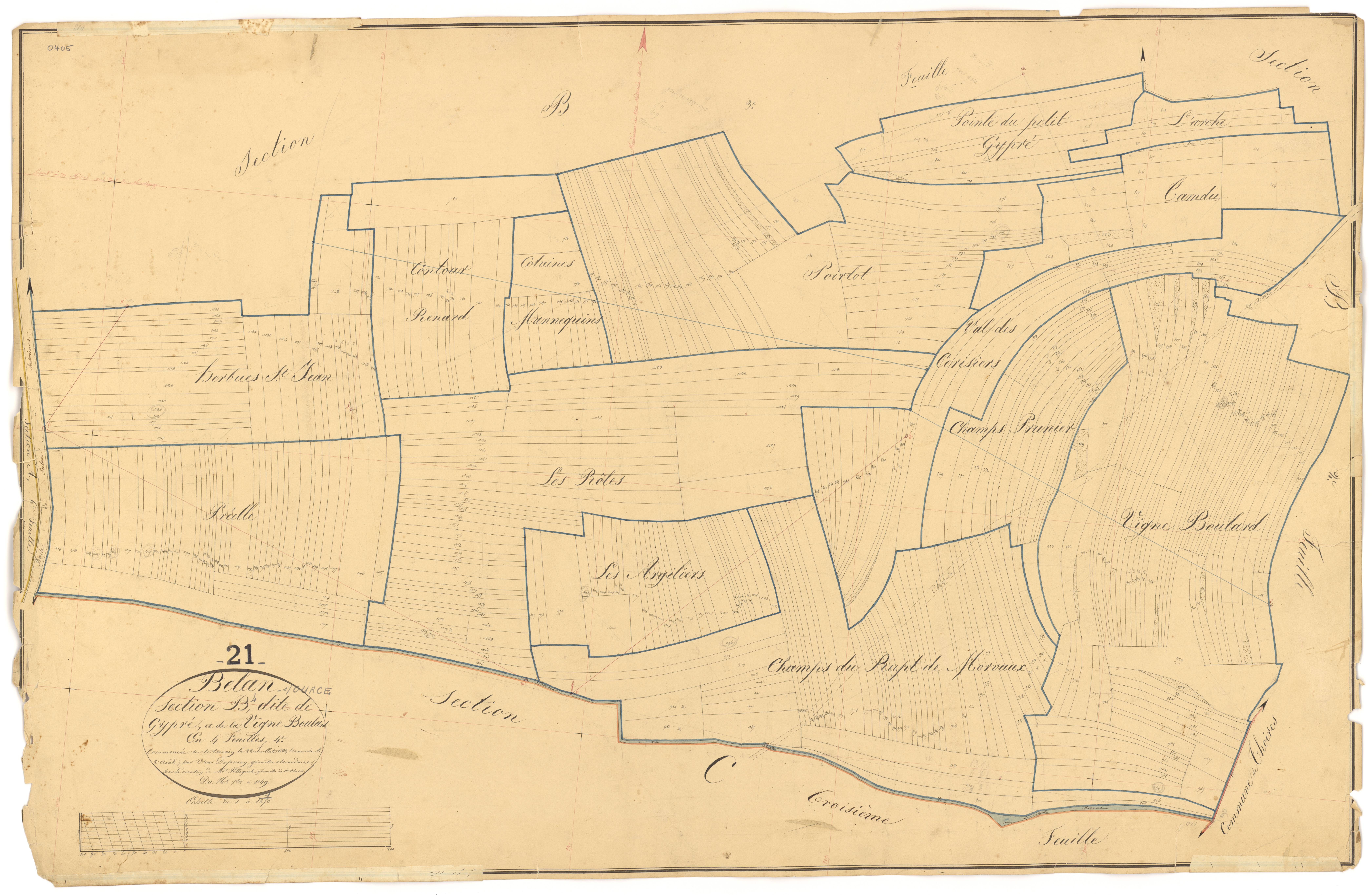 Belan-sur-Ource - Section B4 - 3 P PLAN 61/12