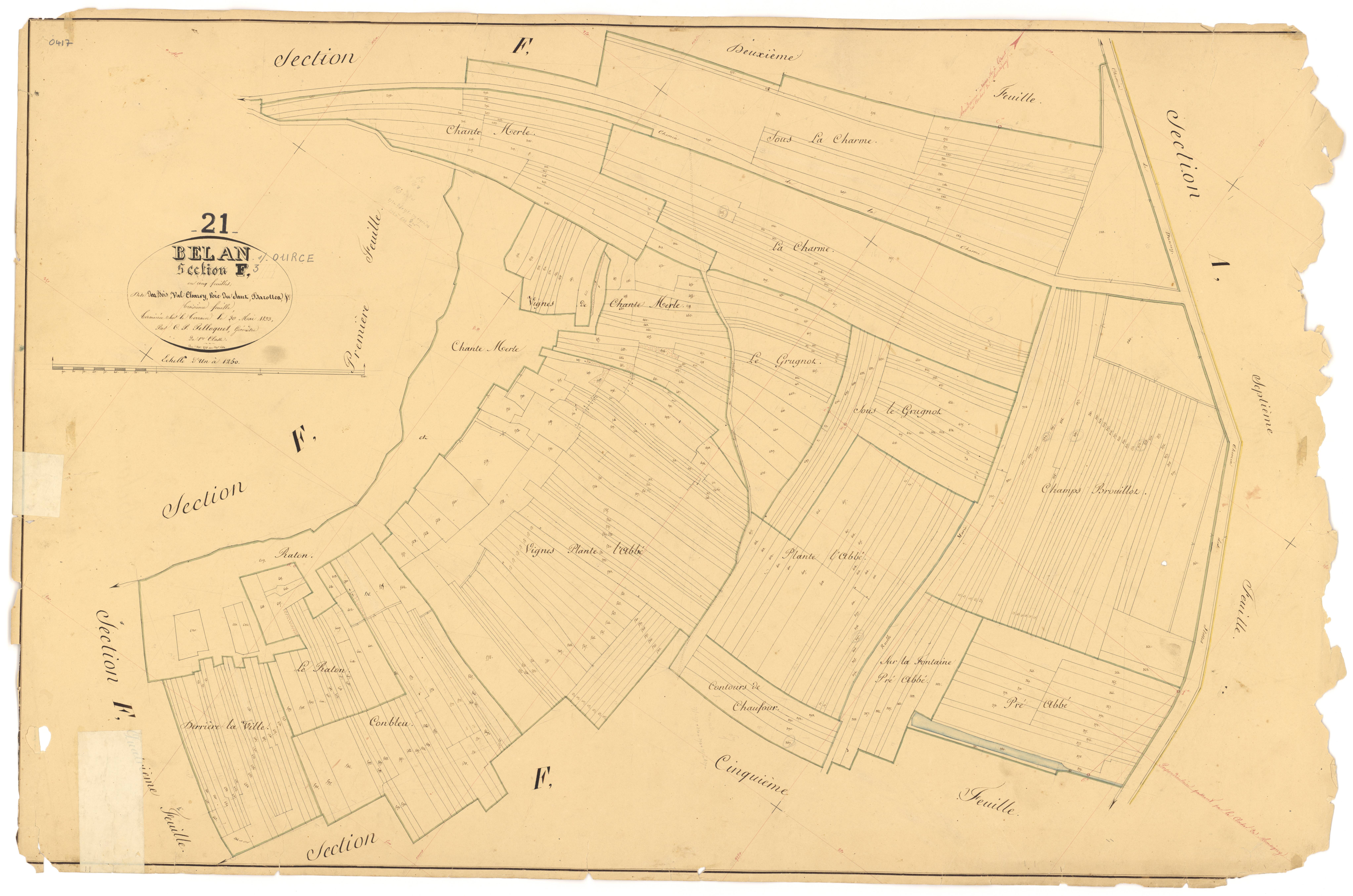 Belan-sur-Ource - Section F3 - 3 P PLAN 61/24