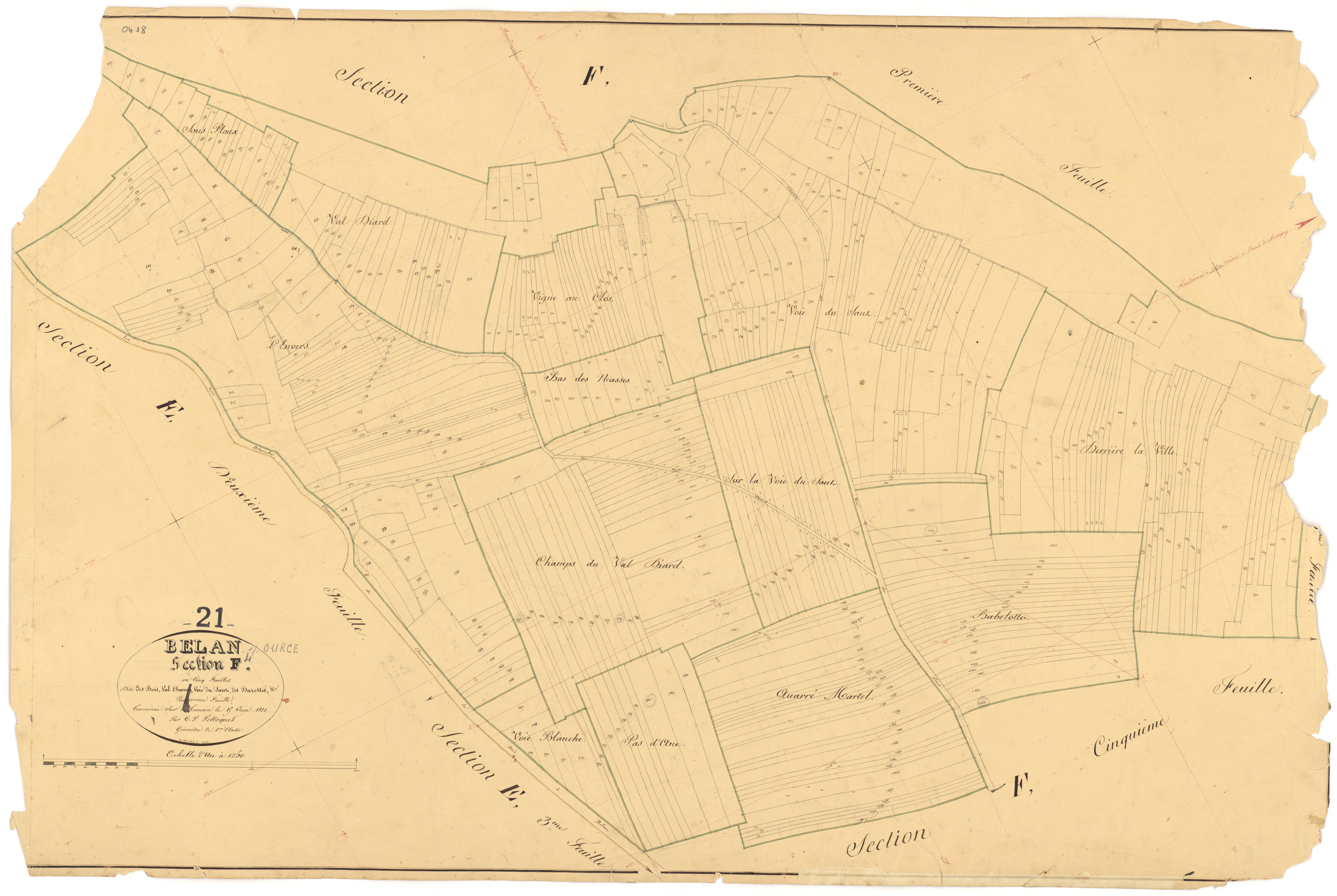 Belan-sur-Ource - Section F4 - 3 P PLAN 61/25