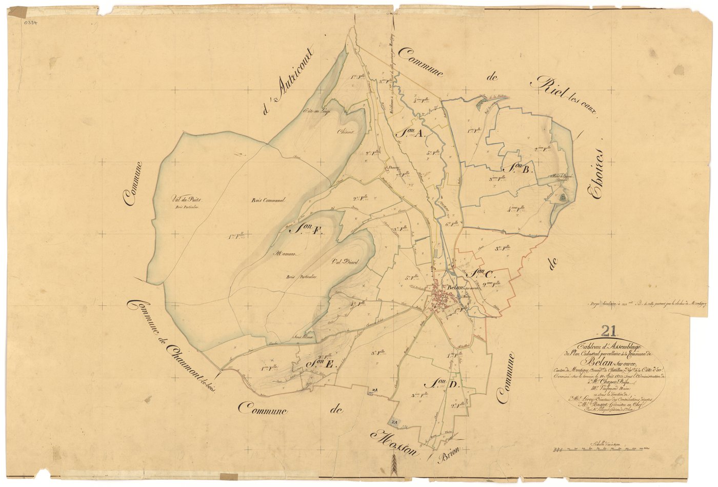 Belan-sur-Ource - Tableau d'assemblage - 3 P PLAN 61/1
