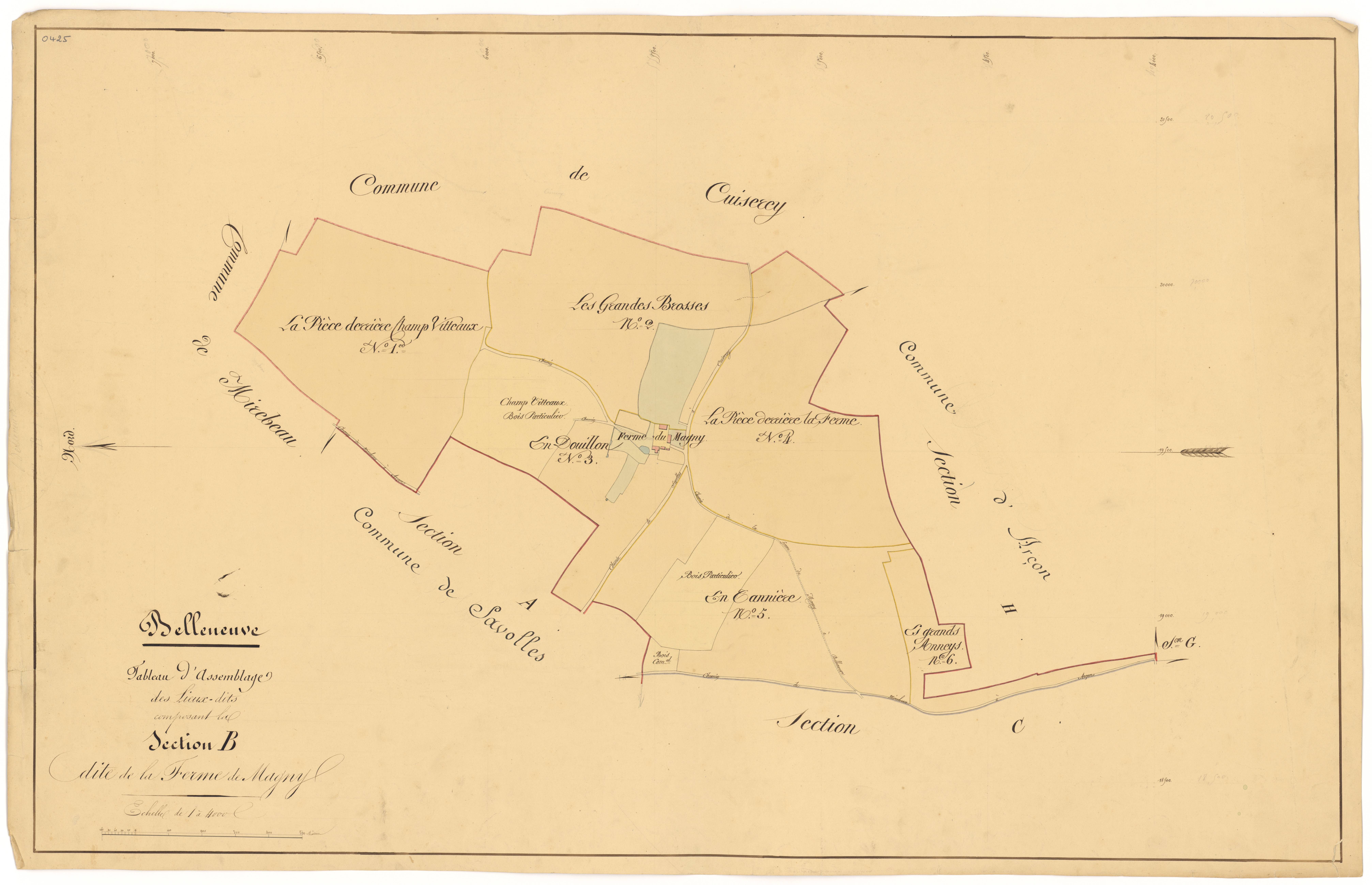 Belleneuve - Section B (tableau d'assemblage) - 3 P PLAN 63/3
