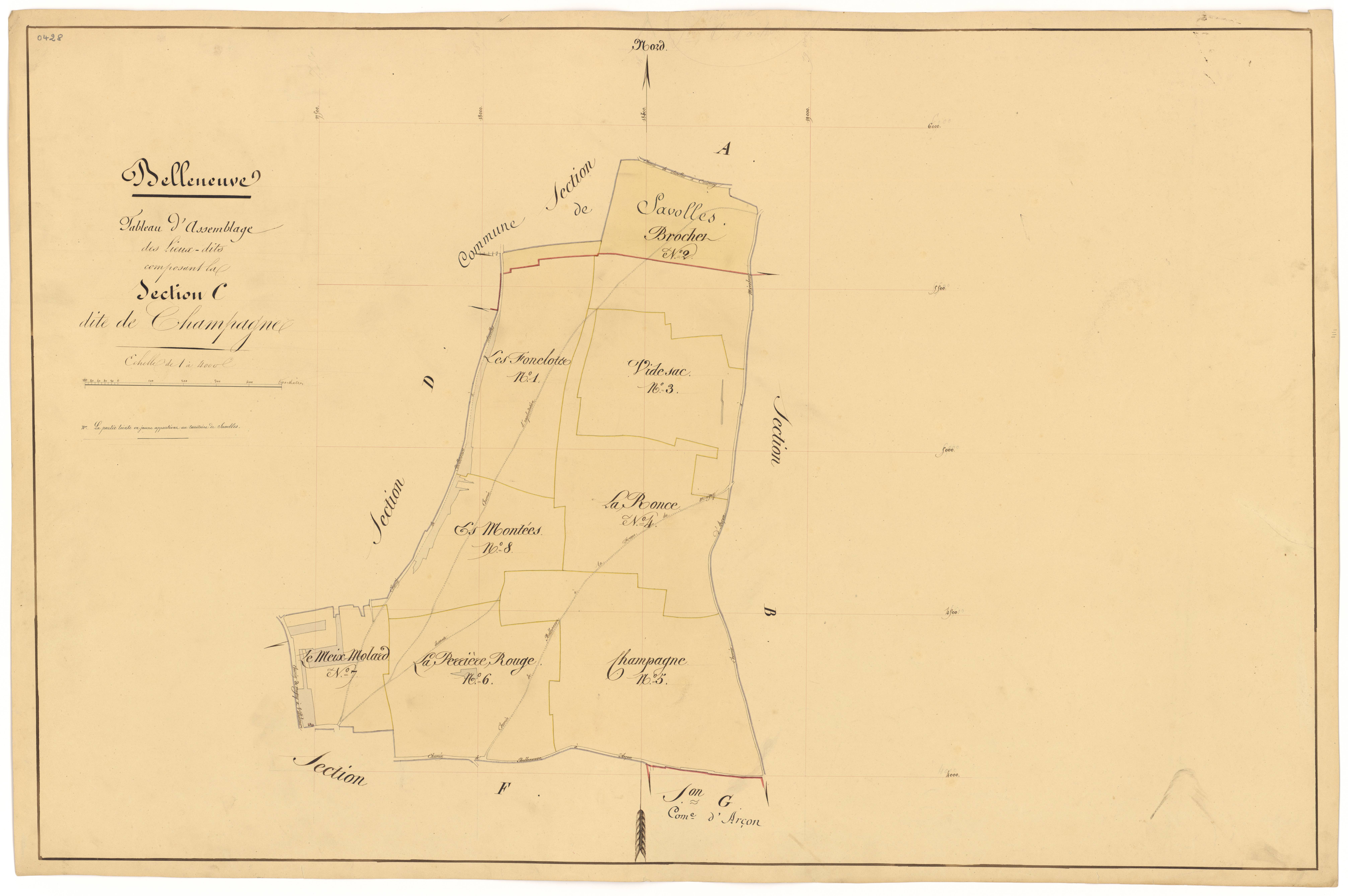 Belleneuve - Section C (tableau d'assemblage) - 3 P PLAN 63/6