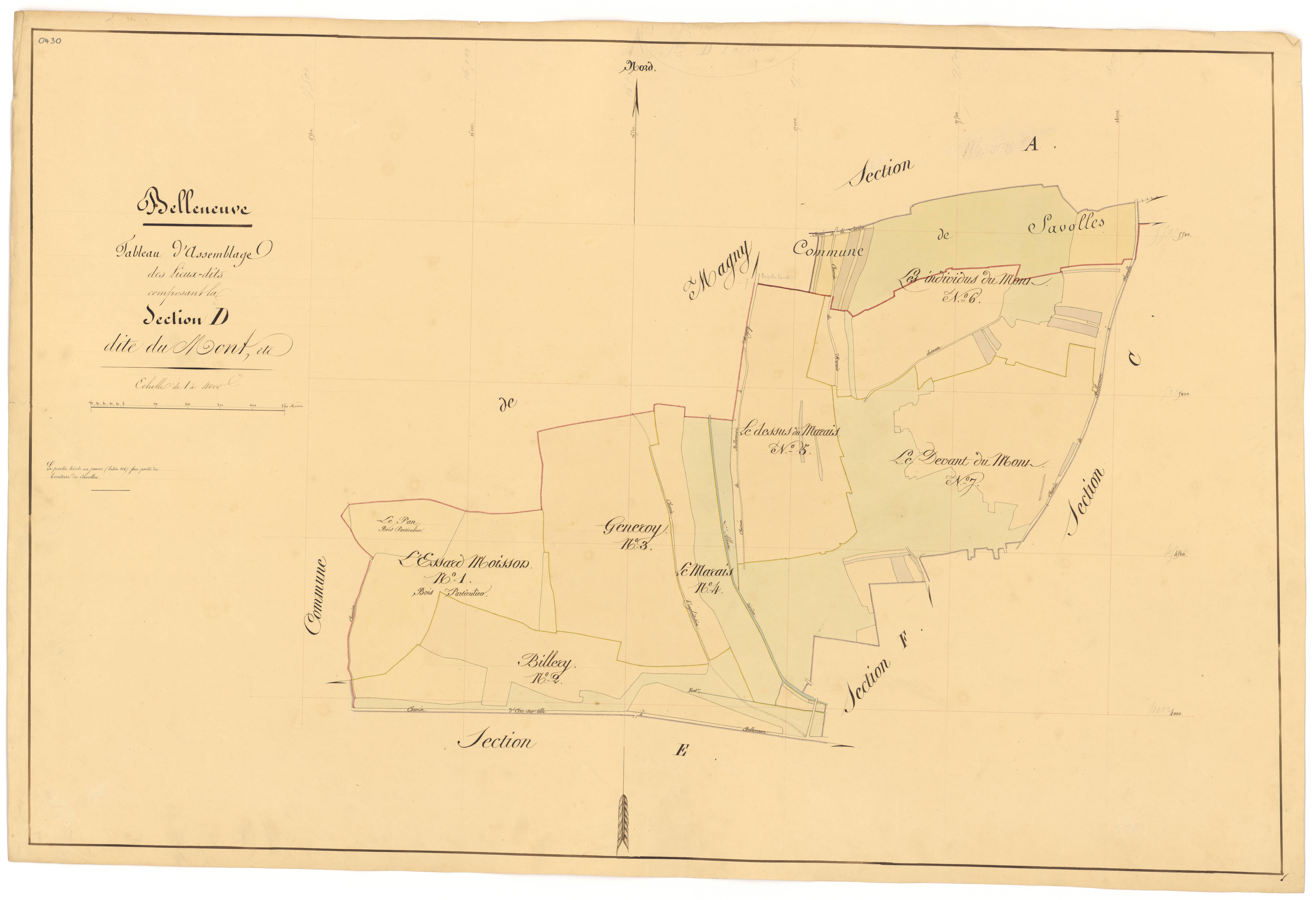 Belleneuve - Section D (tableau d'assemblage) - 3 P PLAN 63/8