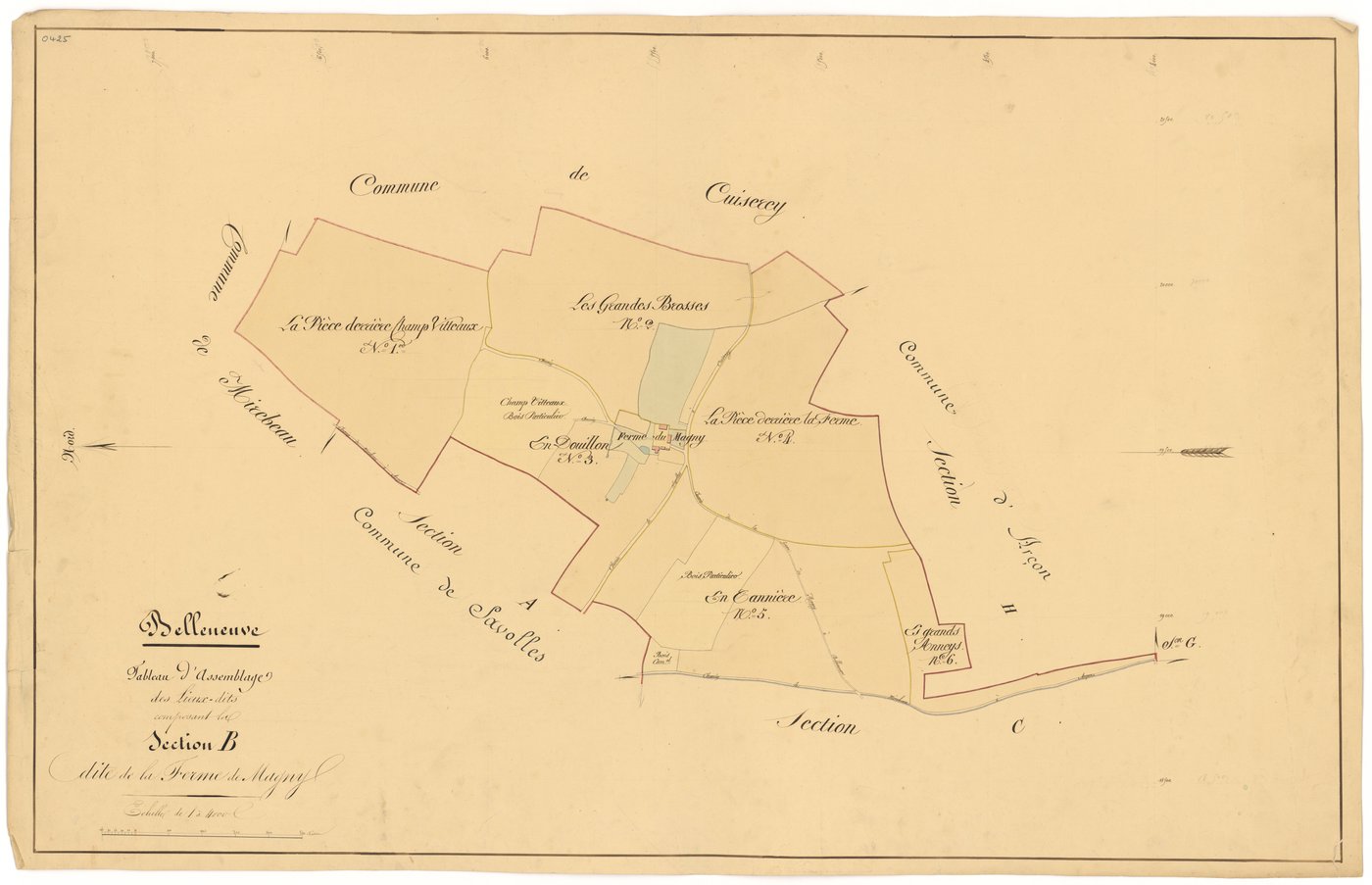 Belleneuve - Section B (tableau d'assemblage) - 3 P PLAN 63/3