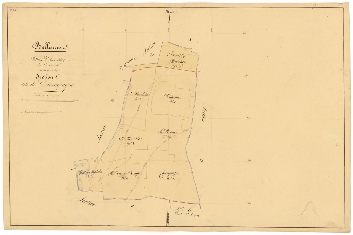 Belleneuve - Section C (tableau d'assemblage) - 3 P PLAN 63/6