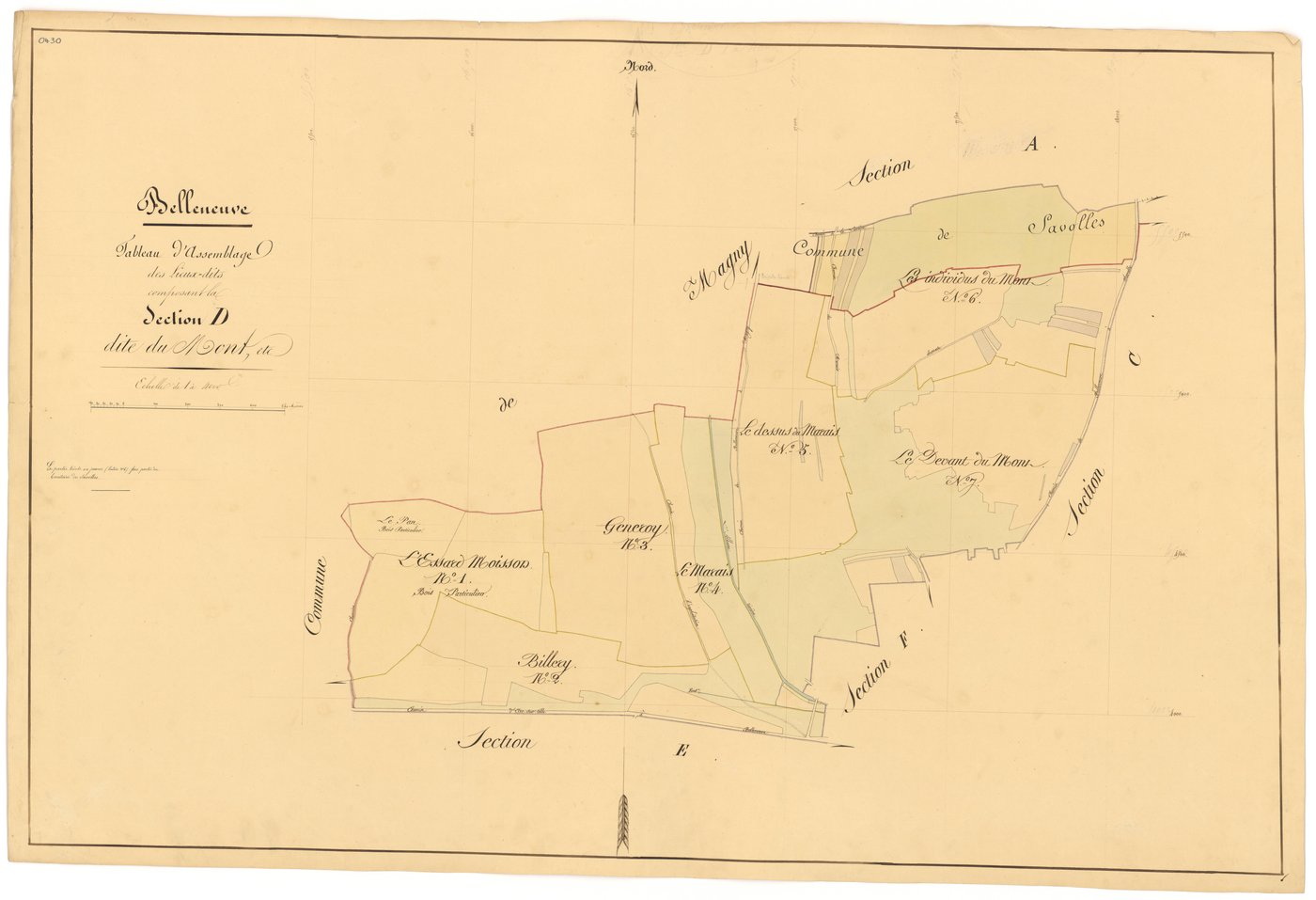 Belleneuve - Section D (tableau d'assemblage) - 3 P PLAN 63/8