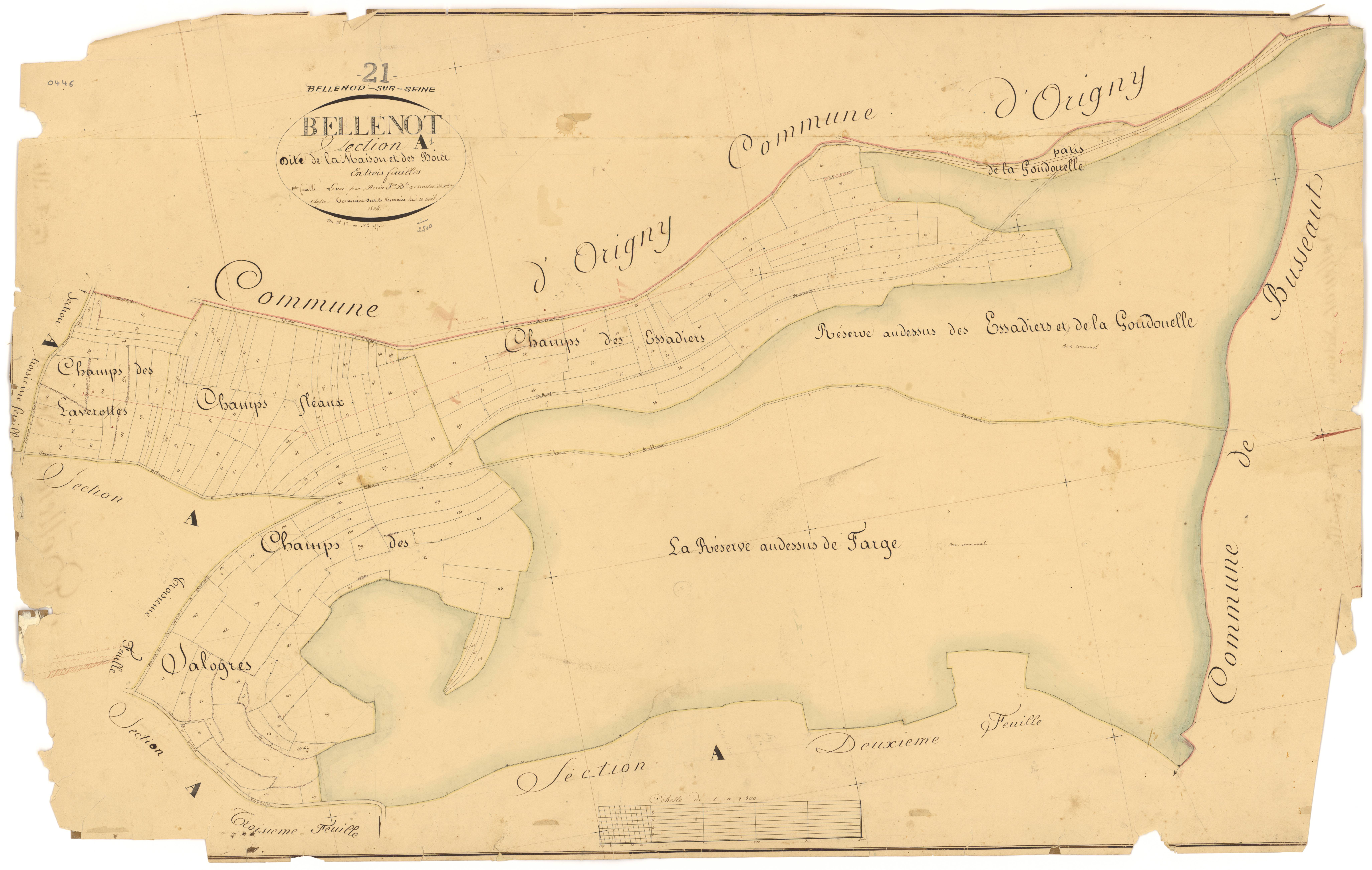 Bellenod-sur-Seine - Section A1 - 3 P PLAN 65/2