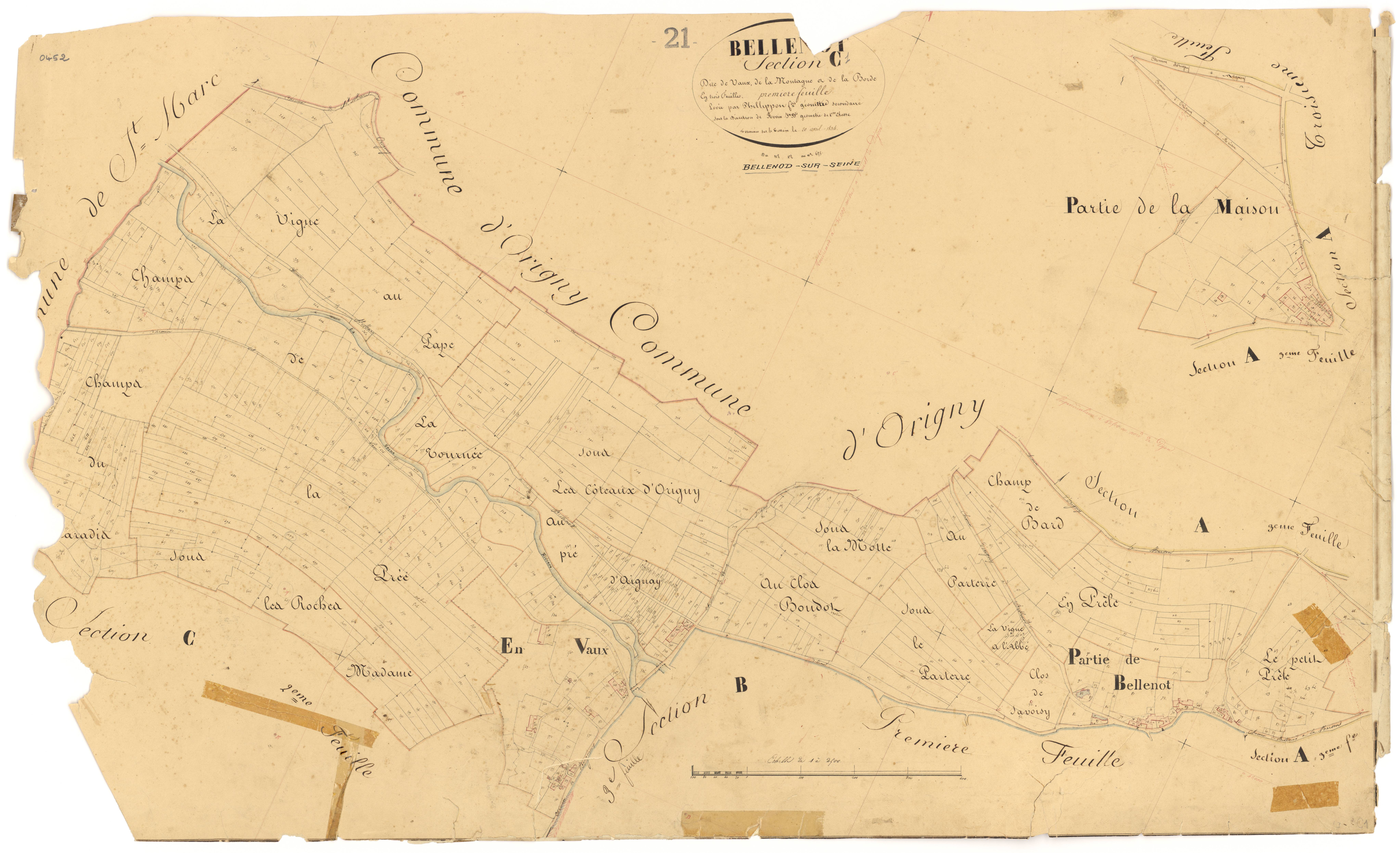 Bellenod-sur-Seine - Section C1 - 3 P PLAN 65/8