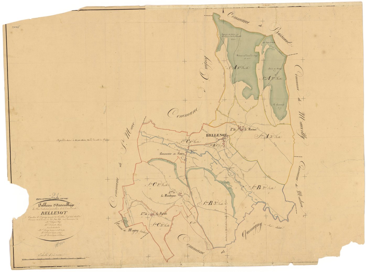 Bellenod-sur-Seine - Tableau d'assemblage - 3 P PLAN 65/1