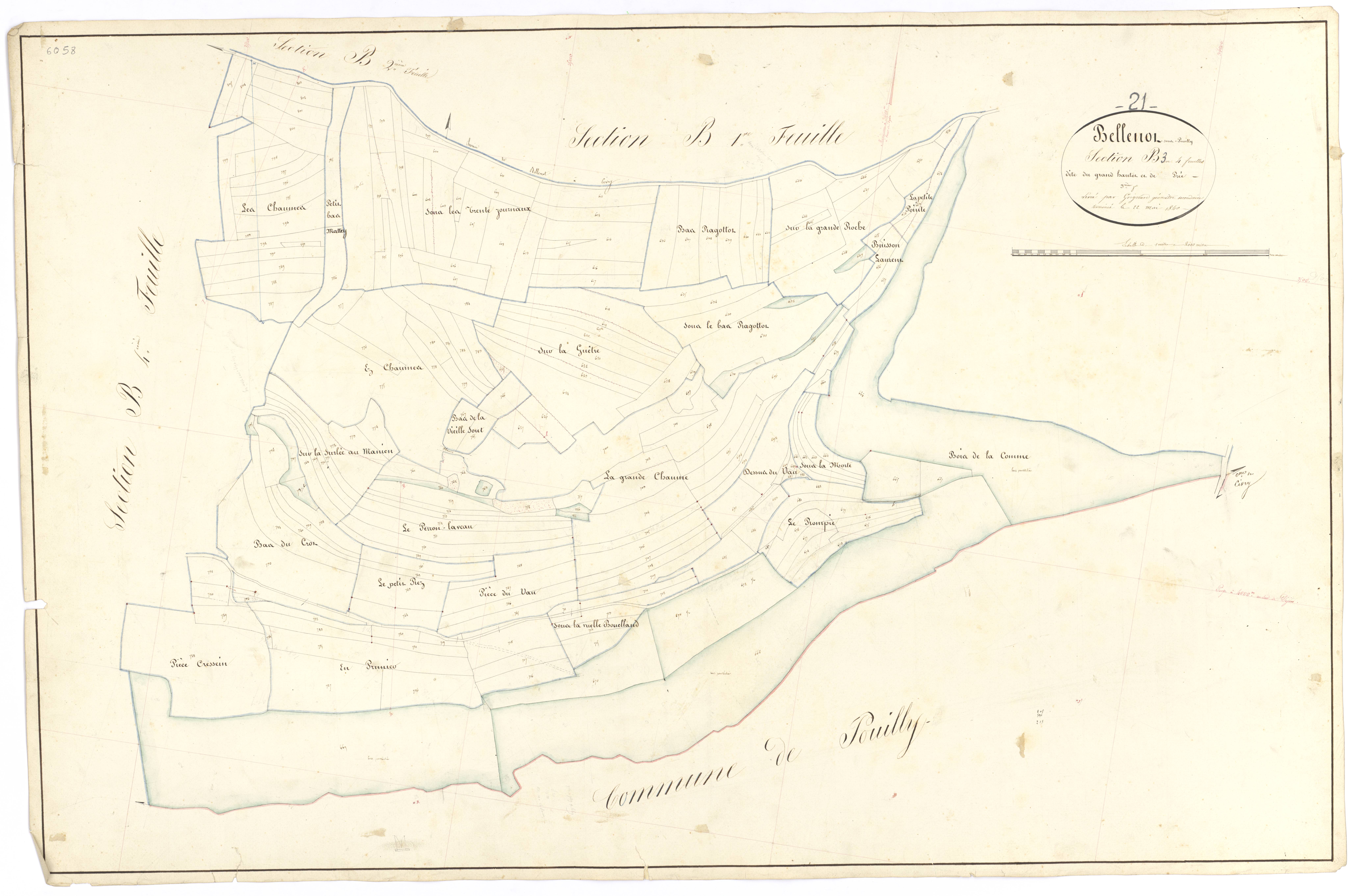 Bellenot-sous-Pouilly - Section B3 - 3 P PLAN 64/8