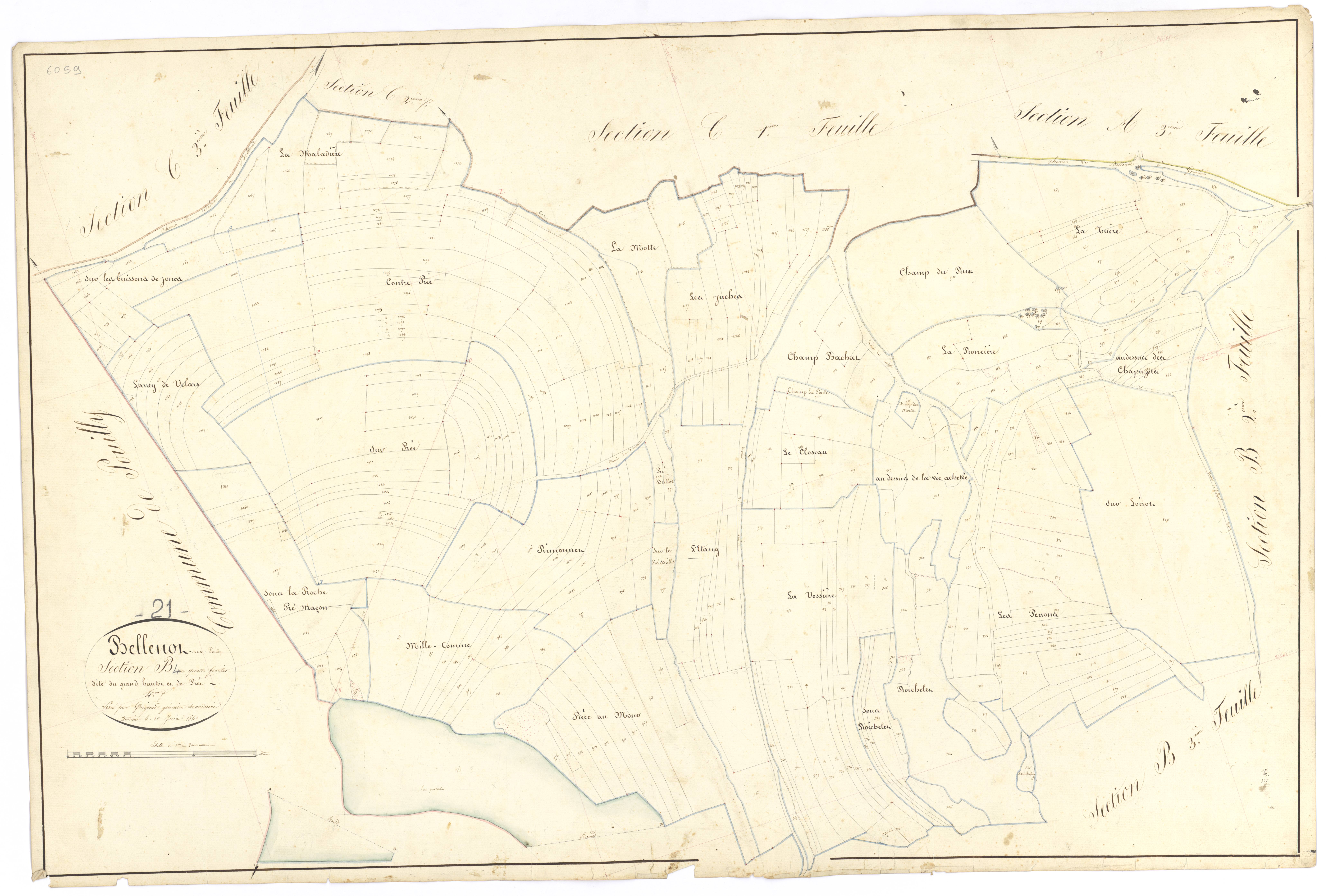 Bellenot-sous-Pouilly - Section B4 - 3 P PLAN 64/9