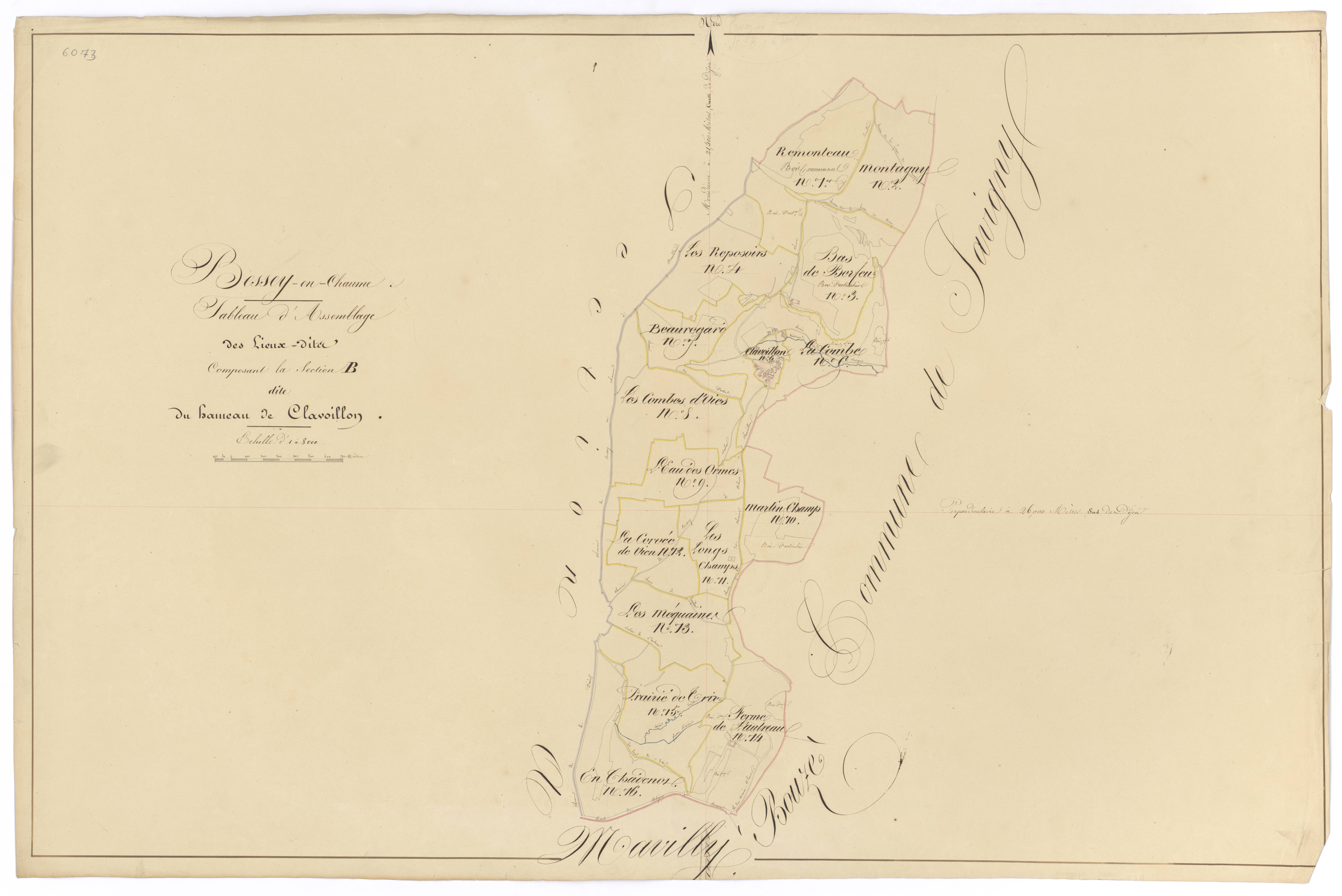 Bessey-en-Chaume - Section B (tableau d'assemblage) - 3 P PLAN 68/8