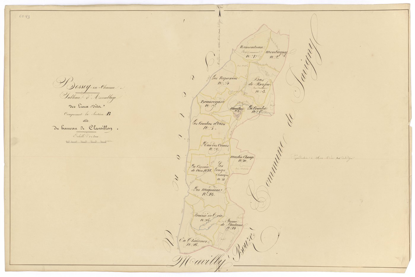 Bessey-en-Chaume - Section B (tableau d'assemblage) - 3 P PLAN 68/8