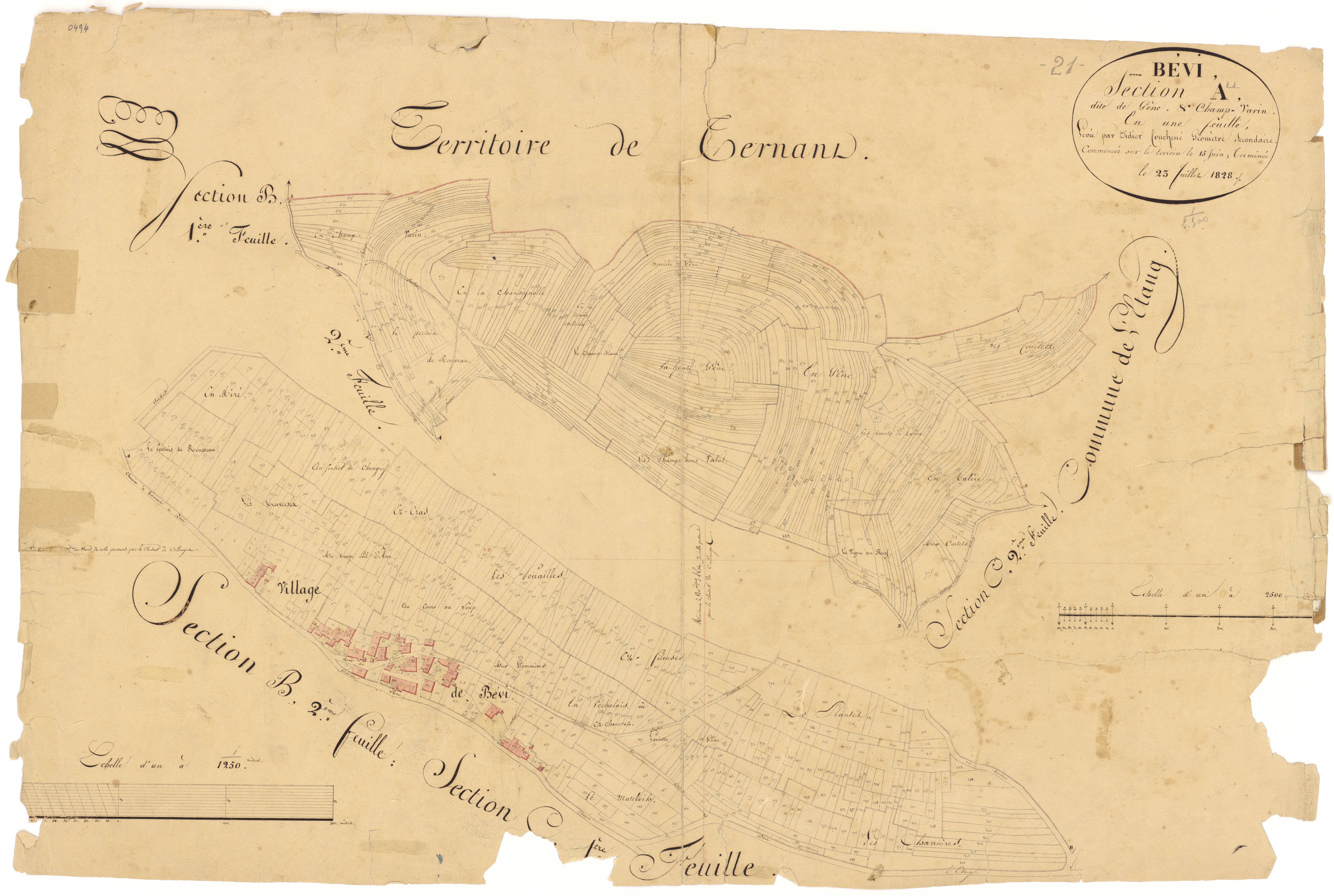 Bévy - Section A1 - 3 P PLAN 73/2