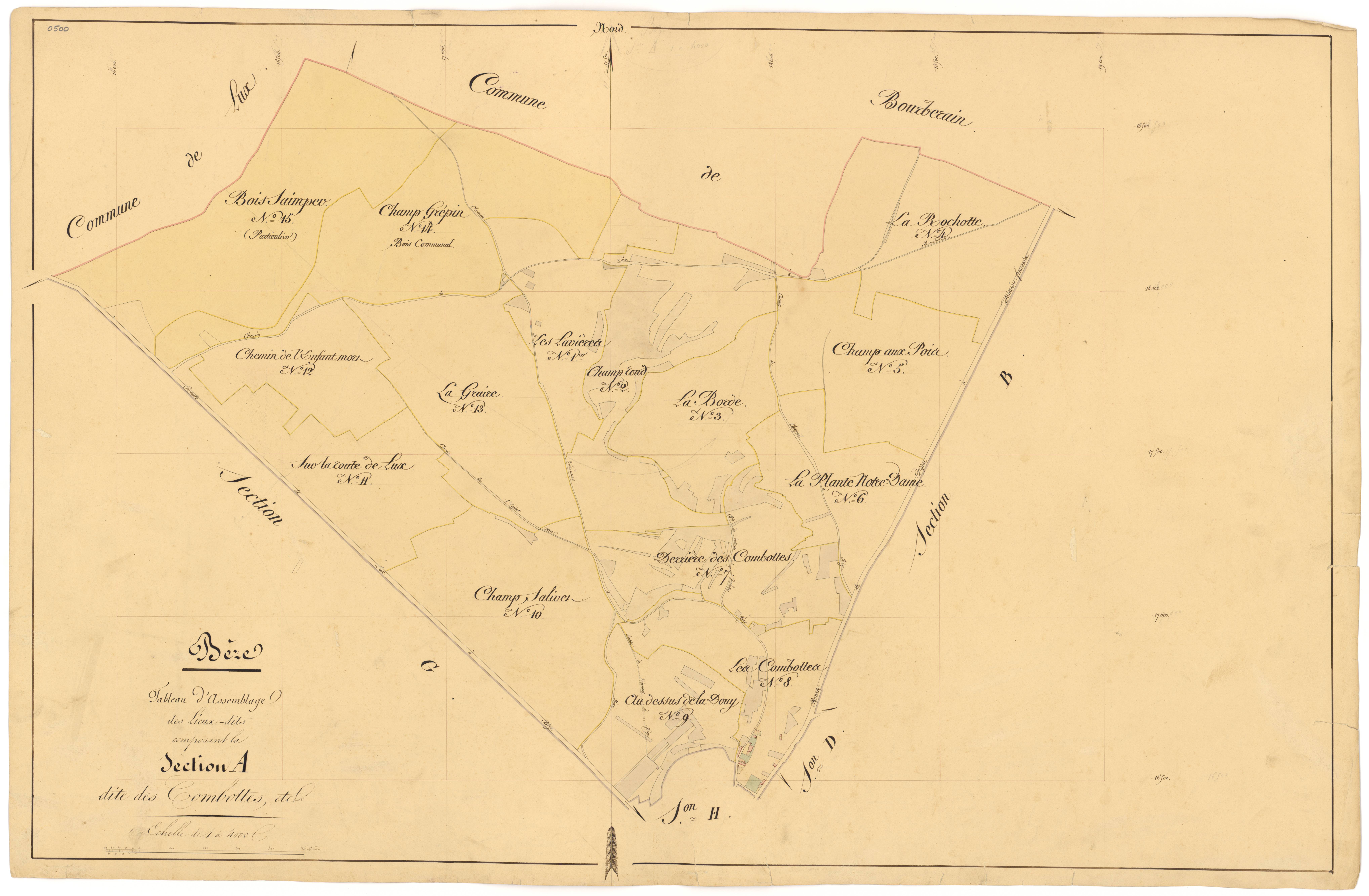 Bèze - Section A (tableau d'assemblage) - 3 P PLAN 74/2
