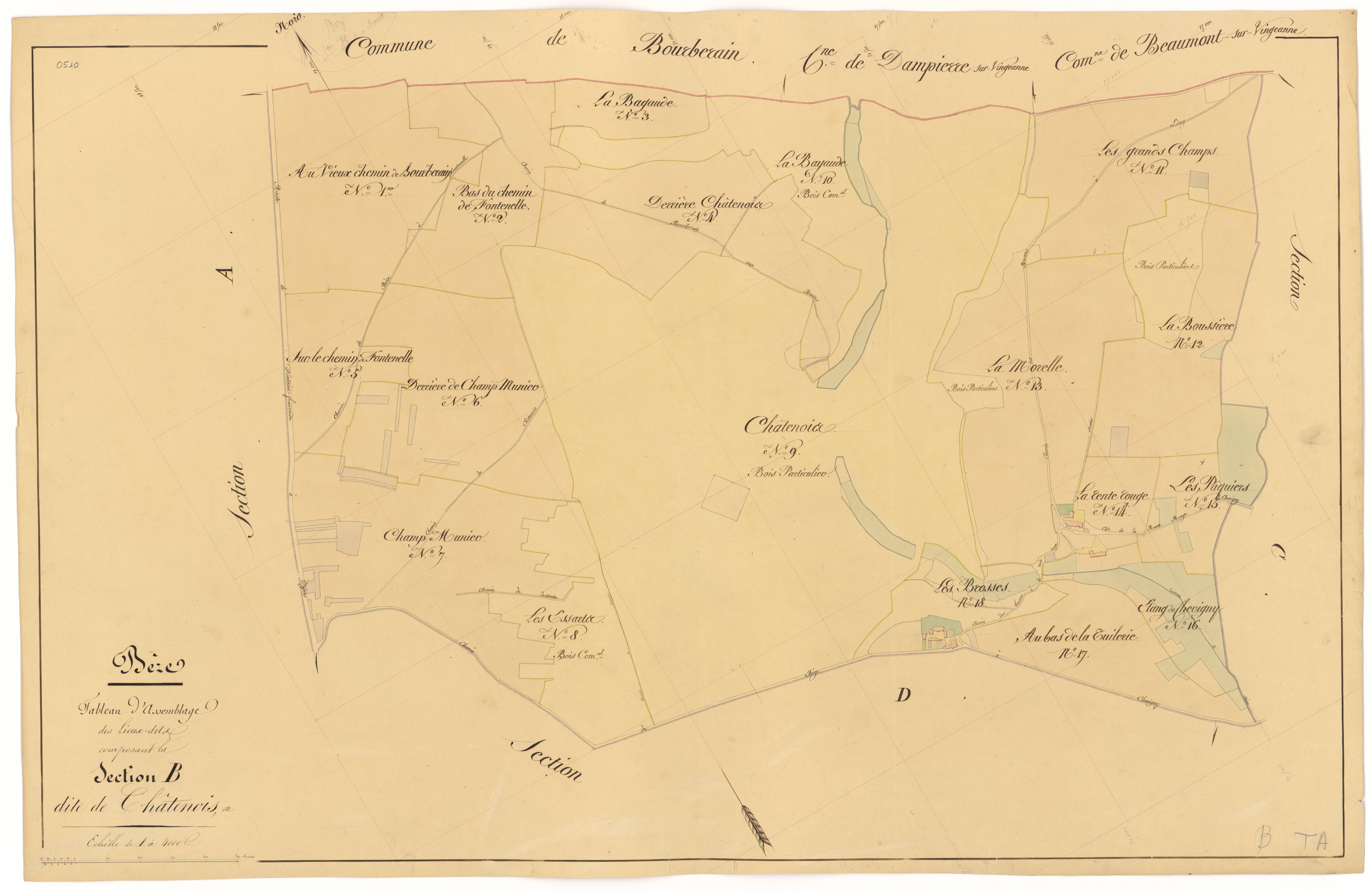 Bèze - Section B (tableau d'assemblage) - 3 P PLAN 74/12