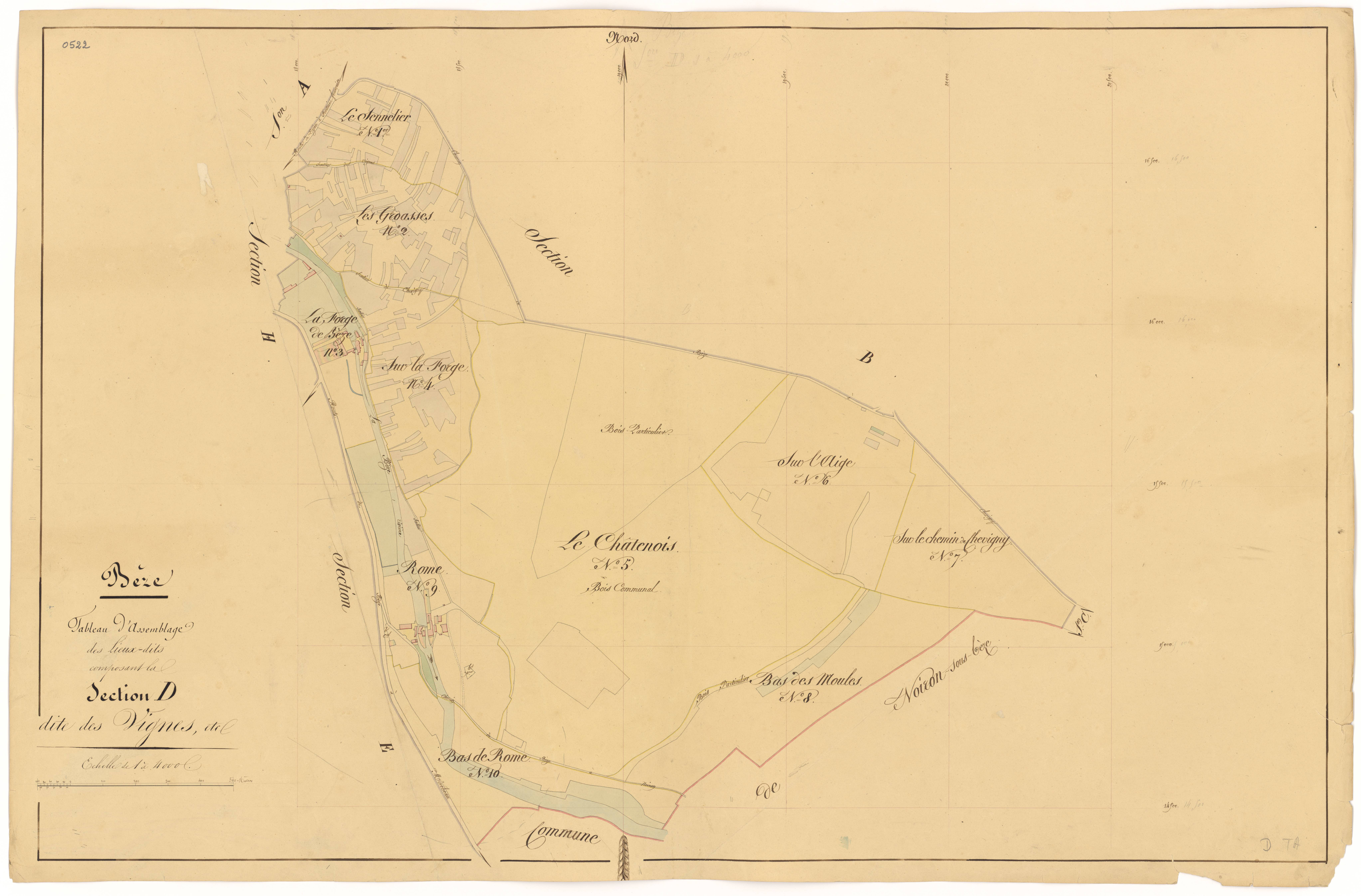 Bèze - Section D (tableau d'assemblage) - 3 P PLAN 74/24