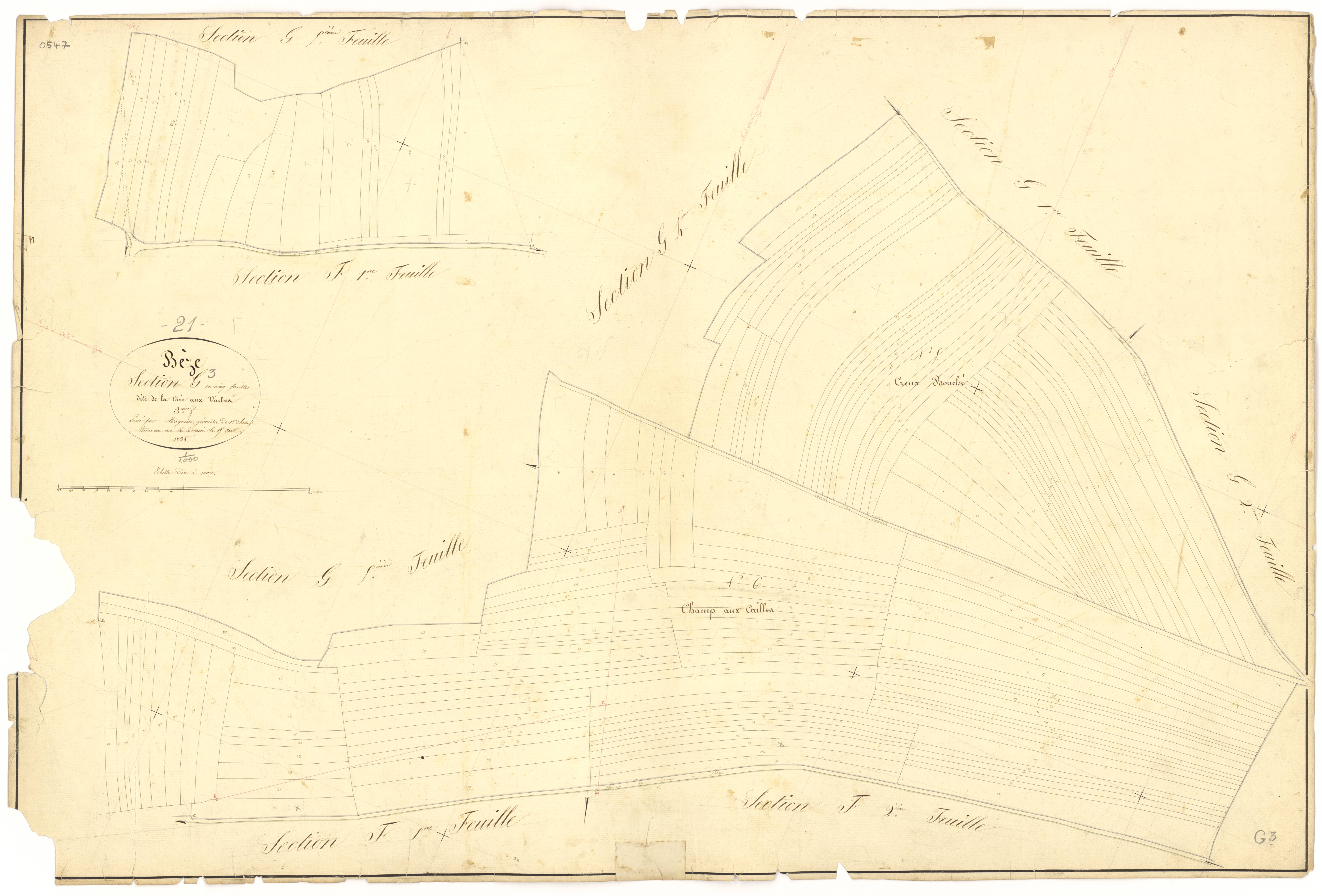 Bèze - Section G3 - 3 P PLAN 74/49