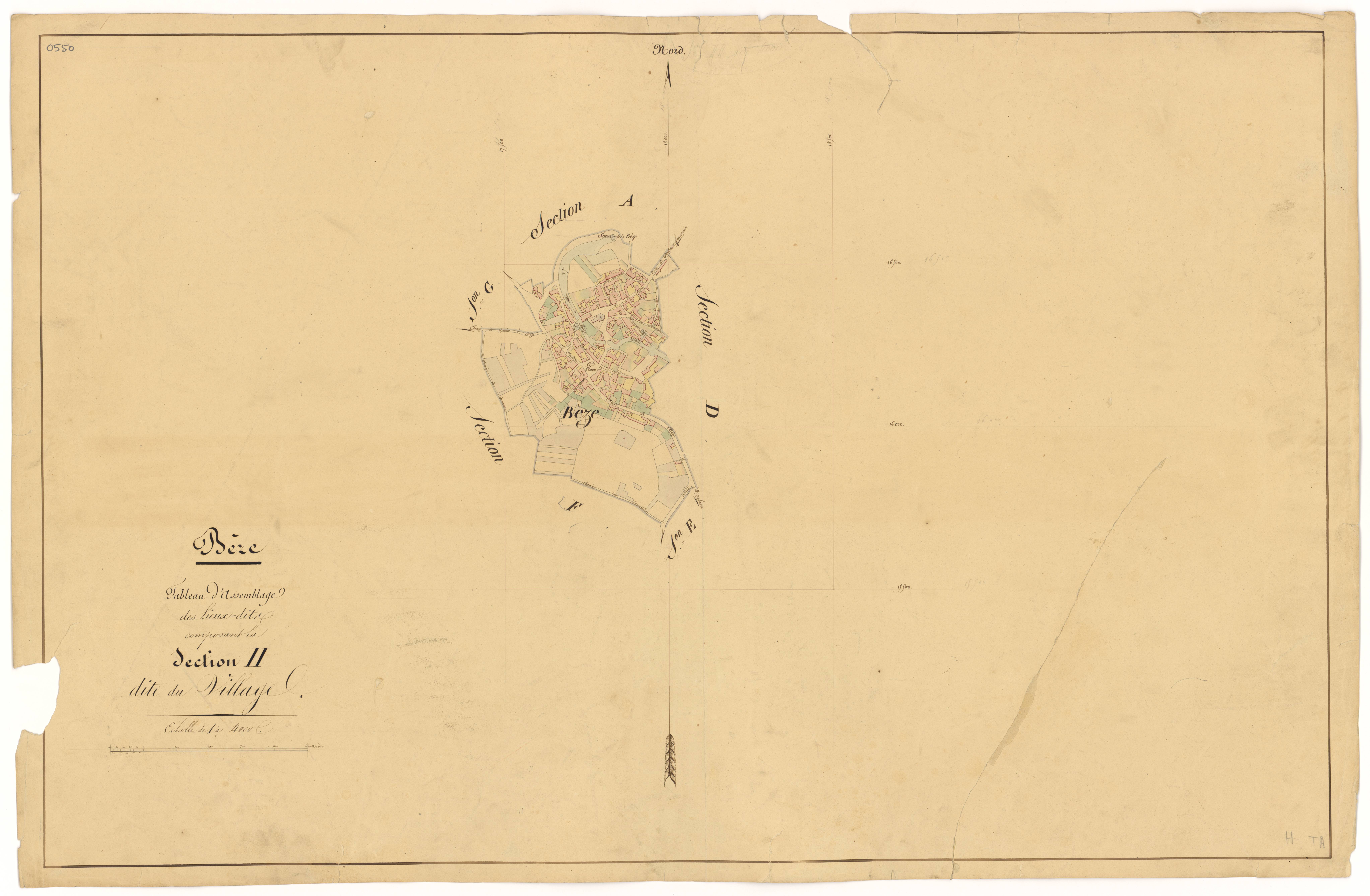 Bèze - Section H (tableau d'assemblage) - 3 P PLAN 74/52